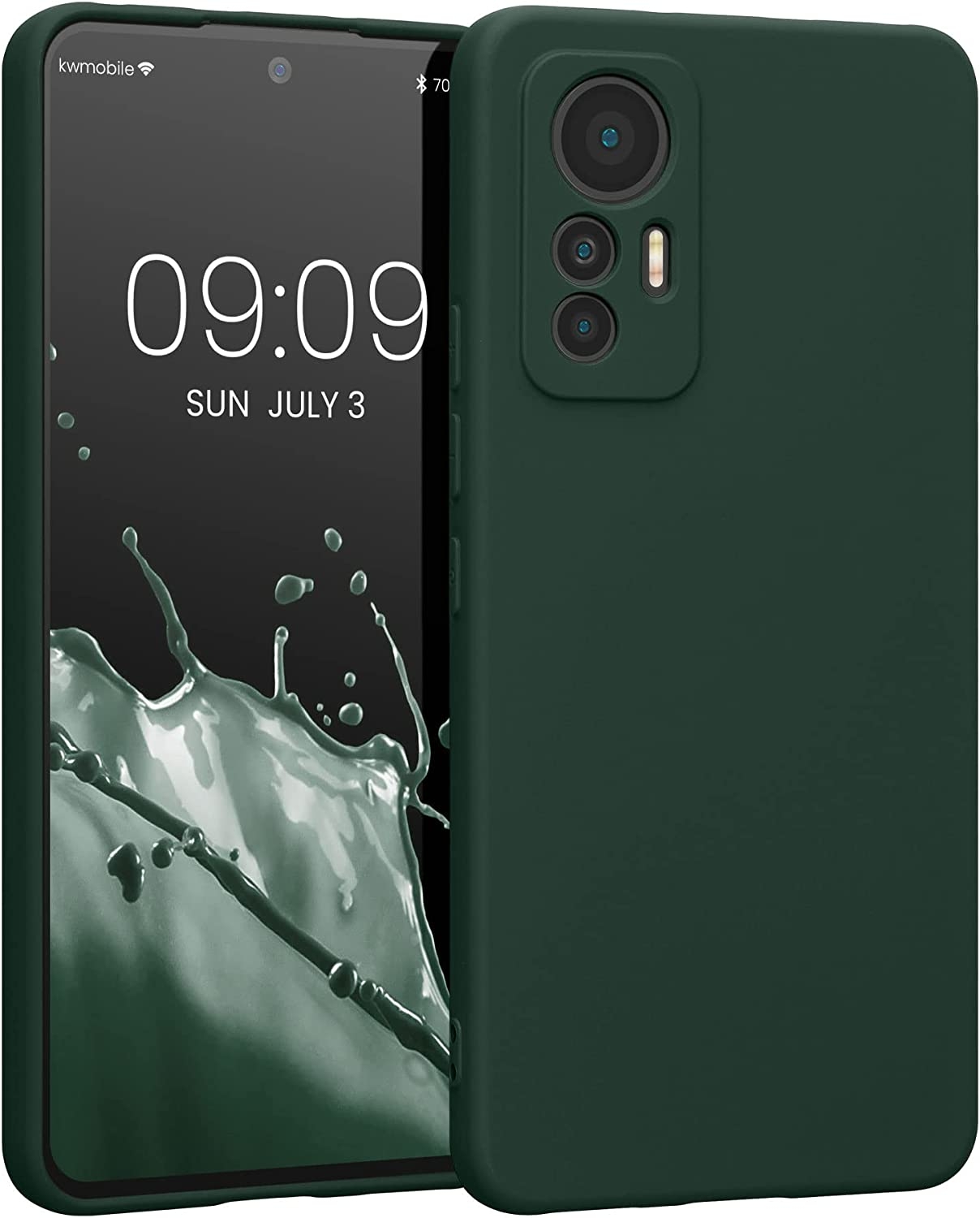 KWmobile Soft Slim Flexible Rubber Cover with Camera Protector - Θήκη Σιλικόνης Xiaomi 12 Lite με Πλαίσιο Κάμερας - Moss Green