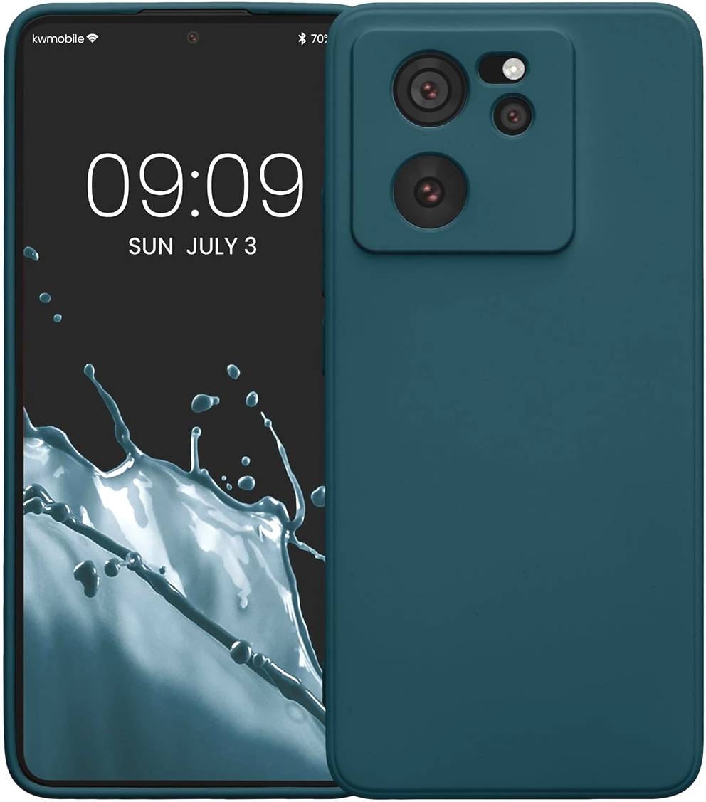 KWmobile Soft Slim Flexible Rubber Cover with Camera Protector - Θήκη Σιλικόνης Xiaomi 13T / 13T Pro με Πλαίσιο Κάμερας - Teal Matte