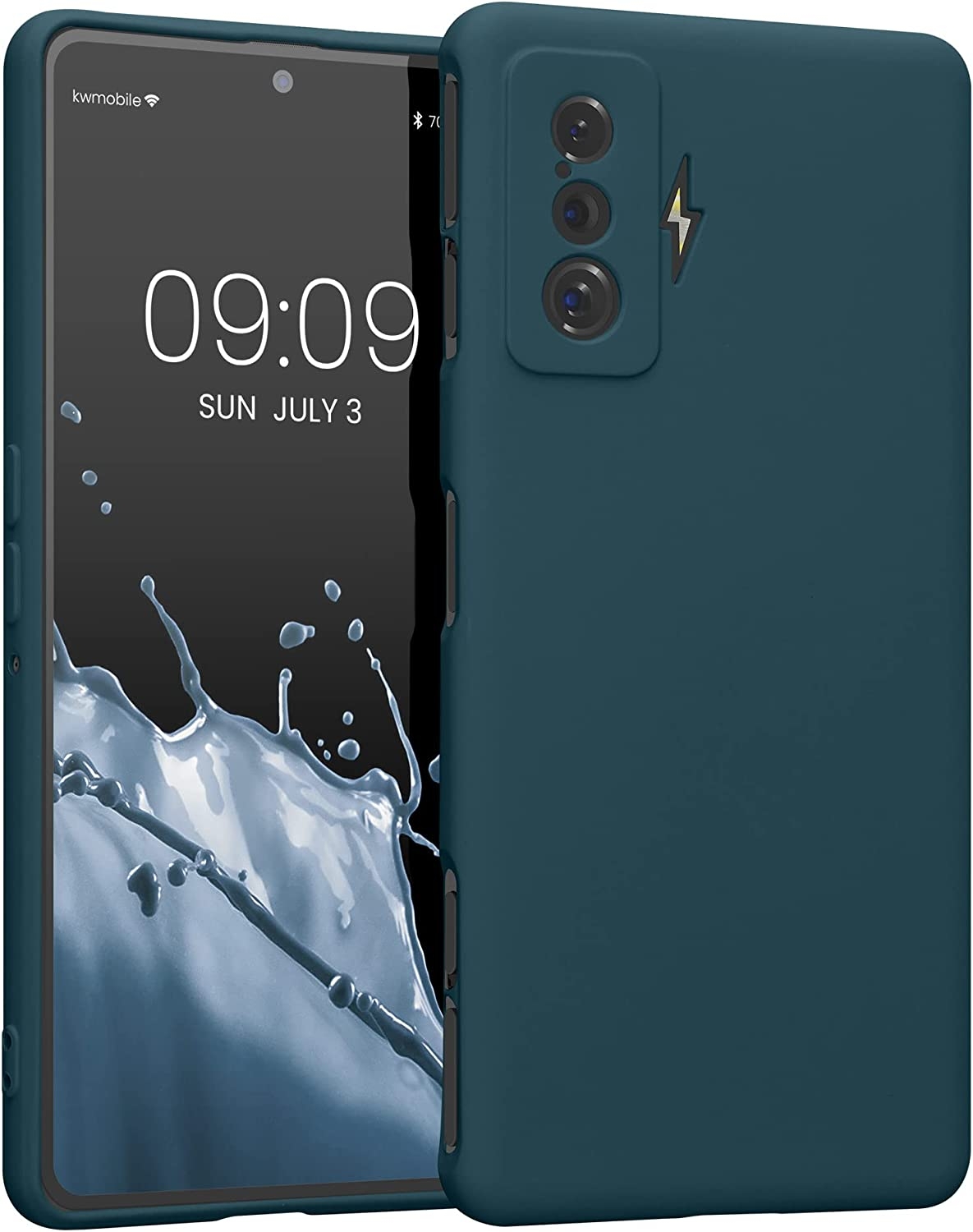 KWmobile Soft Slim Flexible Rubber Cover with Camera Protector - Θήκη Σιλικόνης Xiaomi Poco F4 GT με Πλαίσιο Κάμερας - Petrol
