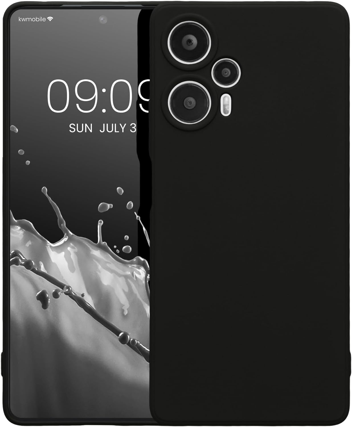 KWmobile Soft Slim Flexible Rubber Cover with Camera Protector - Θήκη Σιλικόνης Xiaomi Poco F5 με Πλαίσιο Κάμερας - Black