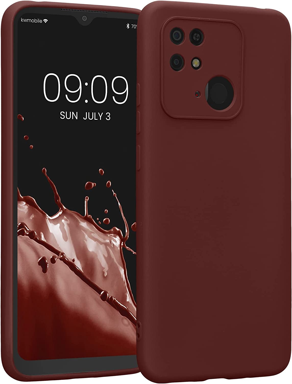 KWmobile Soft Slim Flexible Rubber Cover with Camera Protector - Θήκη Σιλικόνης Xiaomi Redmi 10C με Πλαίσιο Κάμερας - Bordeaux Violet