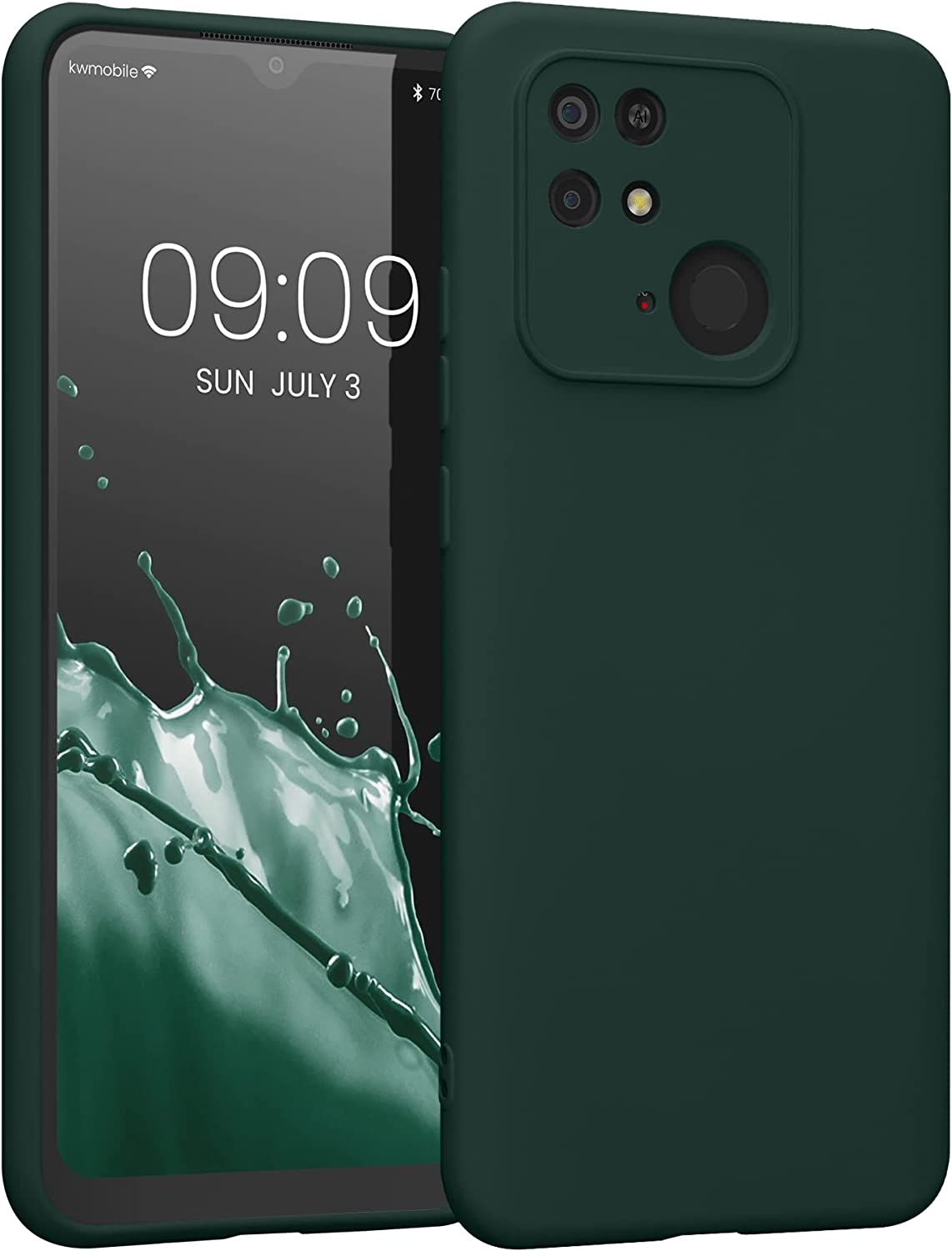 KWmobile Soft Slim Flexible Rubber Cover with Camera Protector - Θήκη Σιλικόνης Xiaomi Redmi 10C με Πλαίσιο Κάμερας - Moss Green