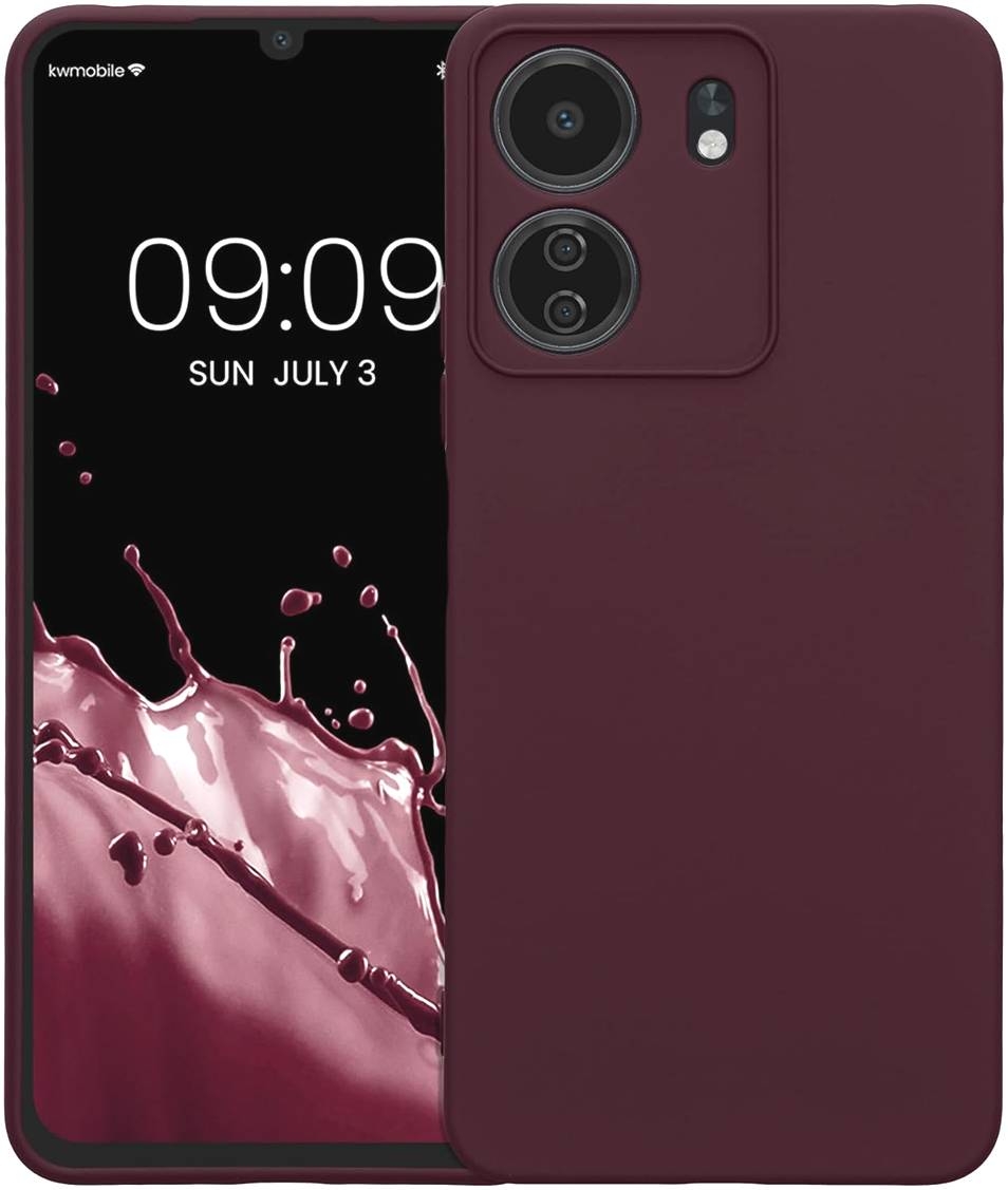 KWmobile Soft Slim Flexible Rubber Cover with Camera Protector - Θήκη Σιλικόνης Xiaomi Redmi 13C 4G / Poco C65 με Πλαίσιο Κάμερας - Bordeaux Violet