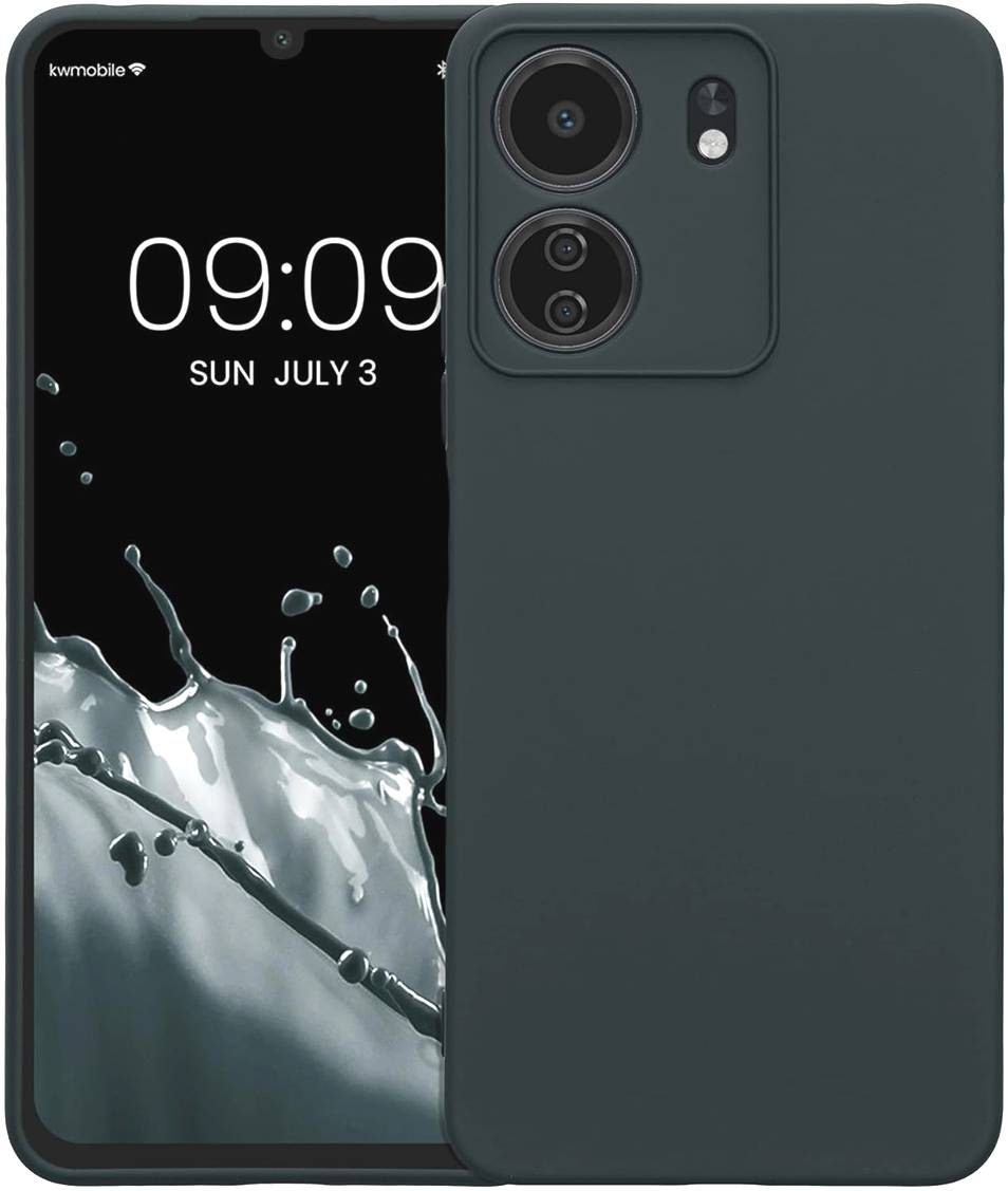 KWmobile Soft Slim Flexible Rubber Cover with Camera Protector - Θήκη Σιλικόνης Xiaomi Redmi 13C 4G / Poco C65 με Πλαίσιο Κάμερας - Dark Slate 