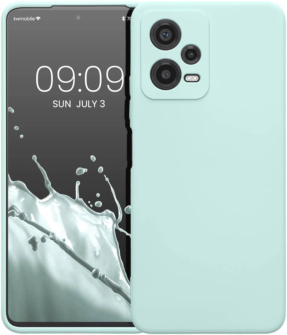 KWmobile Soft Slim Flexible Rubber Cover with Camera Protector - Θήκη Σιλικόνης Xiaomi Redmi Note 12 5G / Poco X5 με Πλαίσιο Κάμερας - Cool Mint (61169.200)