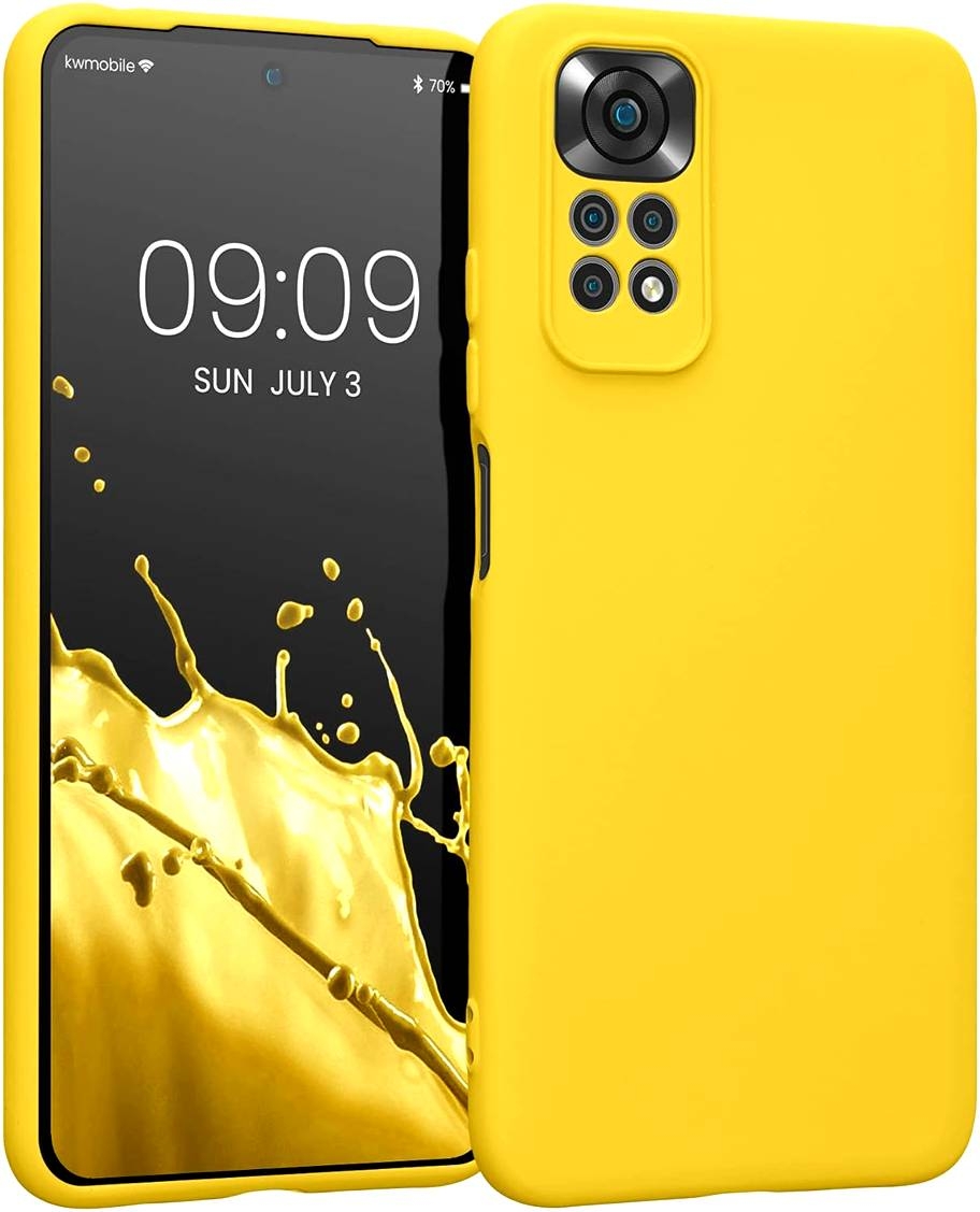 KWmobile Soft Slim Flexible Rubber Cover with Camera Protector - Θήκη Σιλικόνης Xiaomi Redmi Note 11 / 11S με Πλαίσιο Κάμερας - Radiant Yellow 