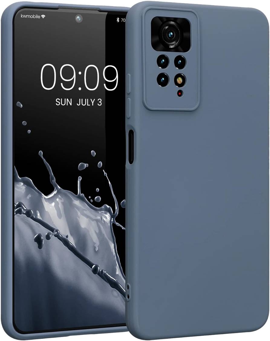 KWmobile Soft Slim Flexible Rubber Cover with Camera Protector - Θήκη Σιλικόνης Xiaomi Redmi Note 11 Pro / Redmi Note 12 Pro 4G με Πλαίσιο Κάμερας - Blue Grey