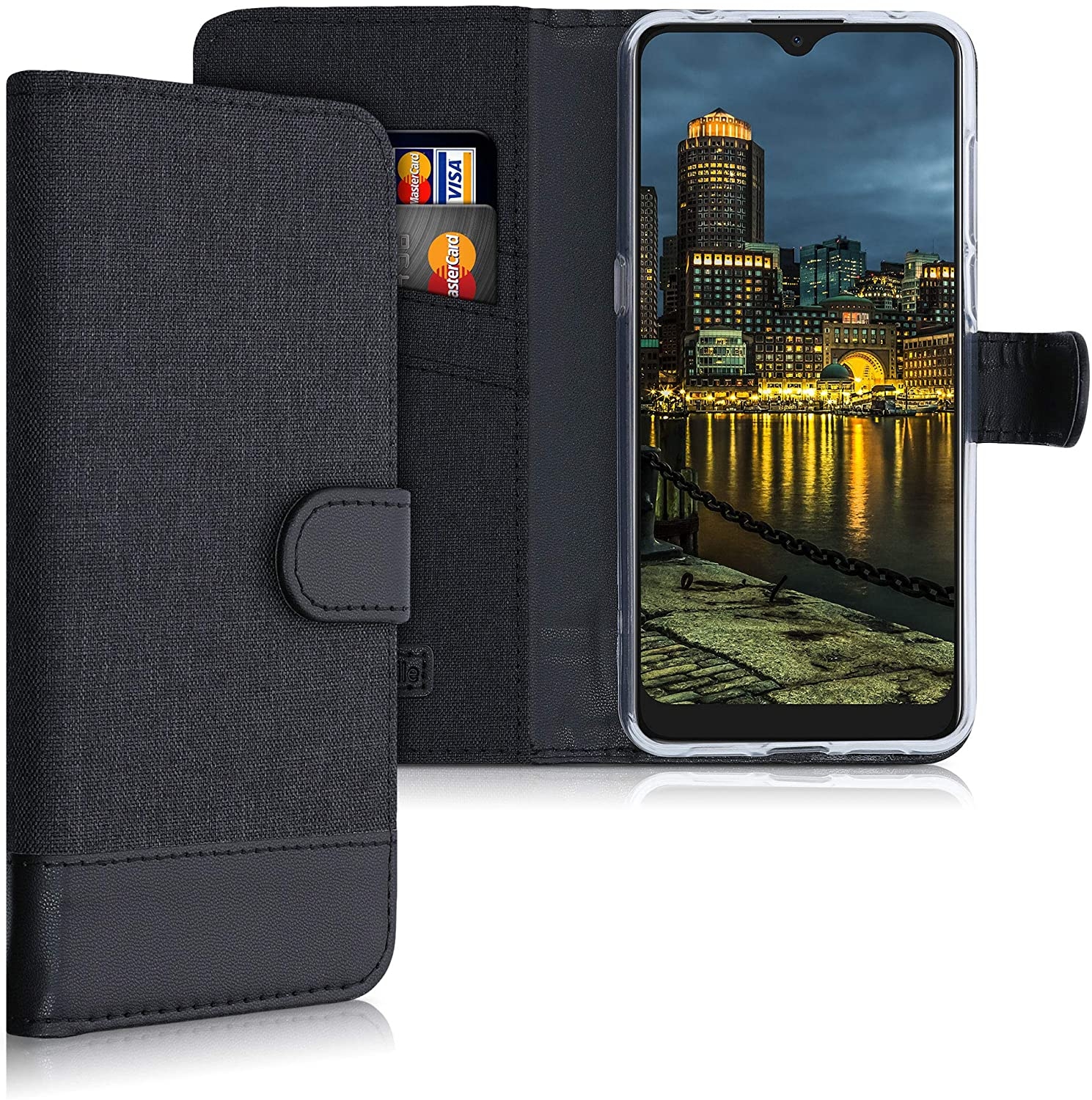 KWmobile Θήκη Πορτοφόλι Alcatel 1S 2020 - Anthracite / Black