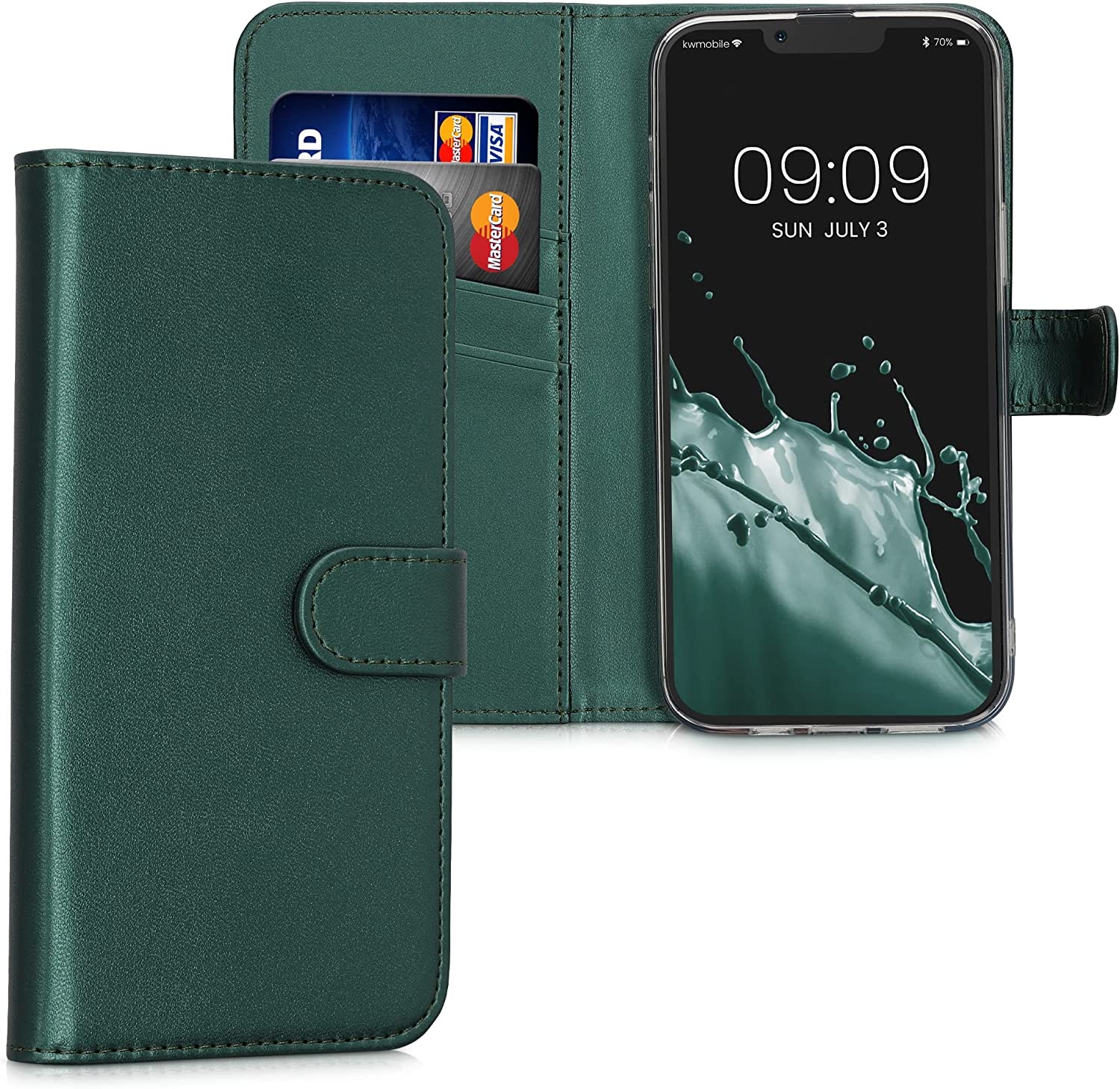 KWmobile Θήκη - Πορτοφόλι Apple iPhone 14 Plus - Dark Green 