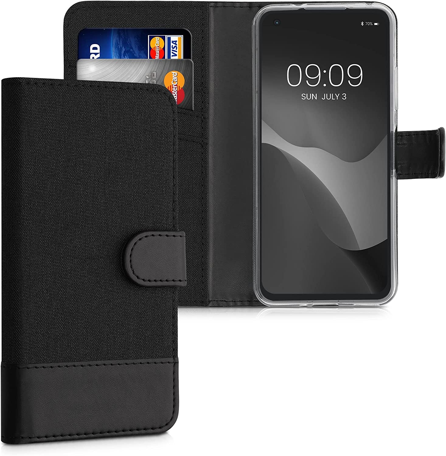 KWmobile Θήκη - Πορτοφόλι Asus Zenfone 9 - Anthracite / Black