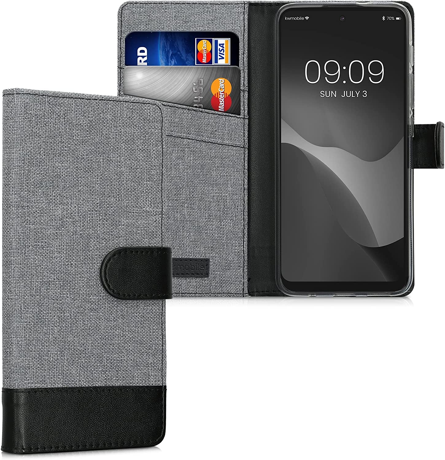 KWmobile Θήκη - Πορτοφόλι Motorola Moto E40 - Grey / BlackKWmobile Θήκη - Πορτοφόλι Motorola Moto E40 - Grey / Black