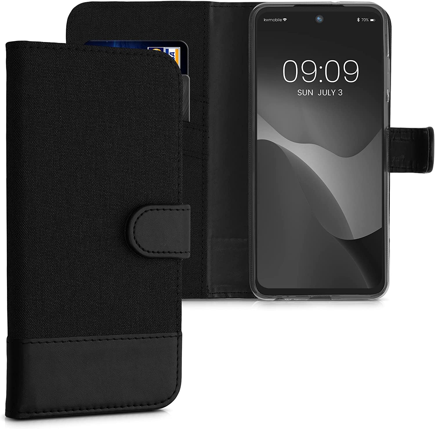 KWmobile Θήκη - Πορτοφόλι Motorola Moto G32 - Anthracite / Black