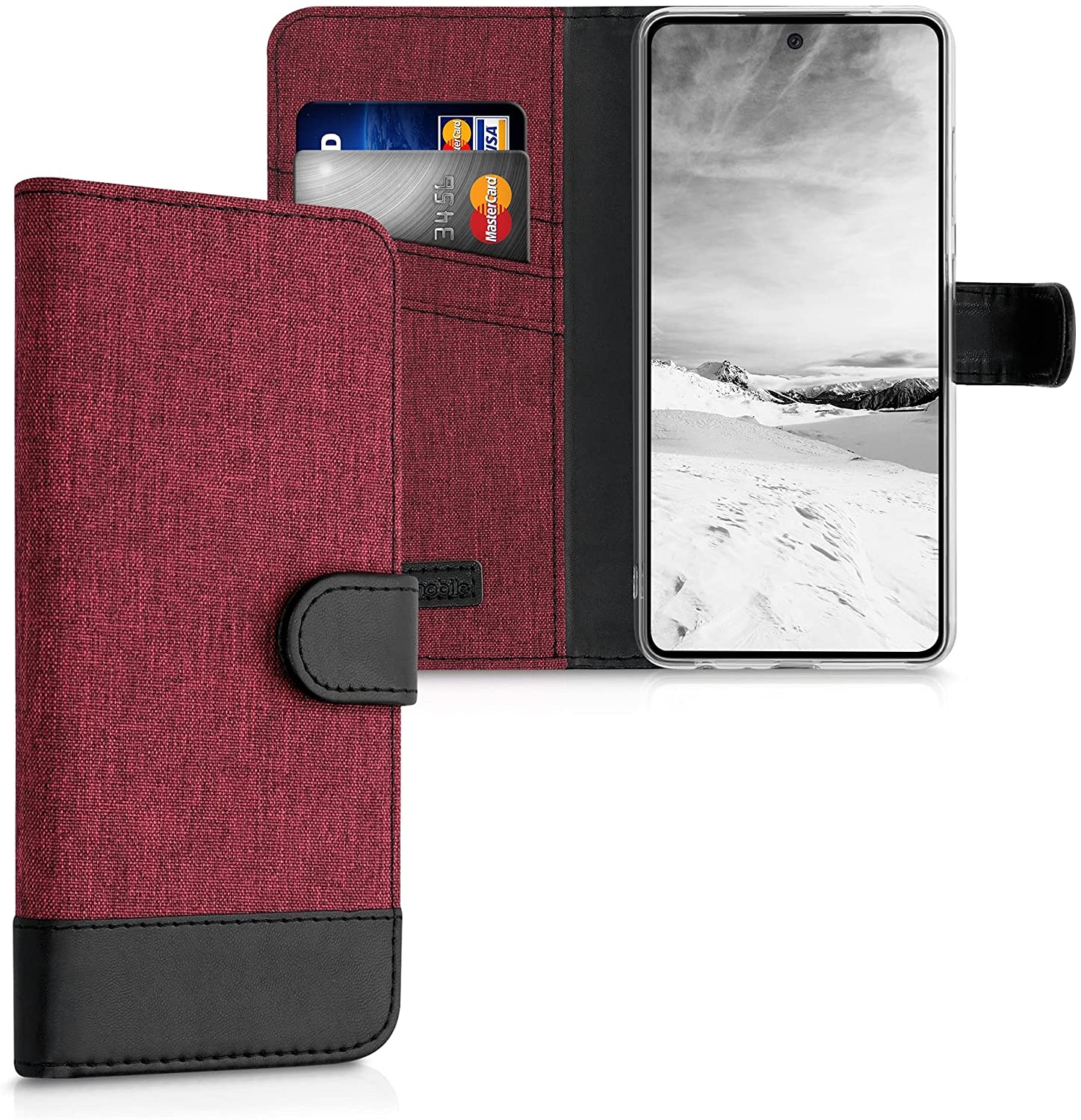 KWmobile Θήκη Πορτοφόλι Samsung Galaxy A52 - Dark Red / Black