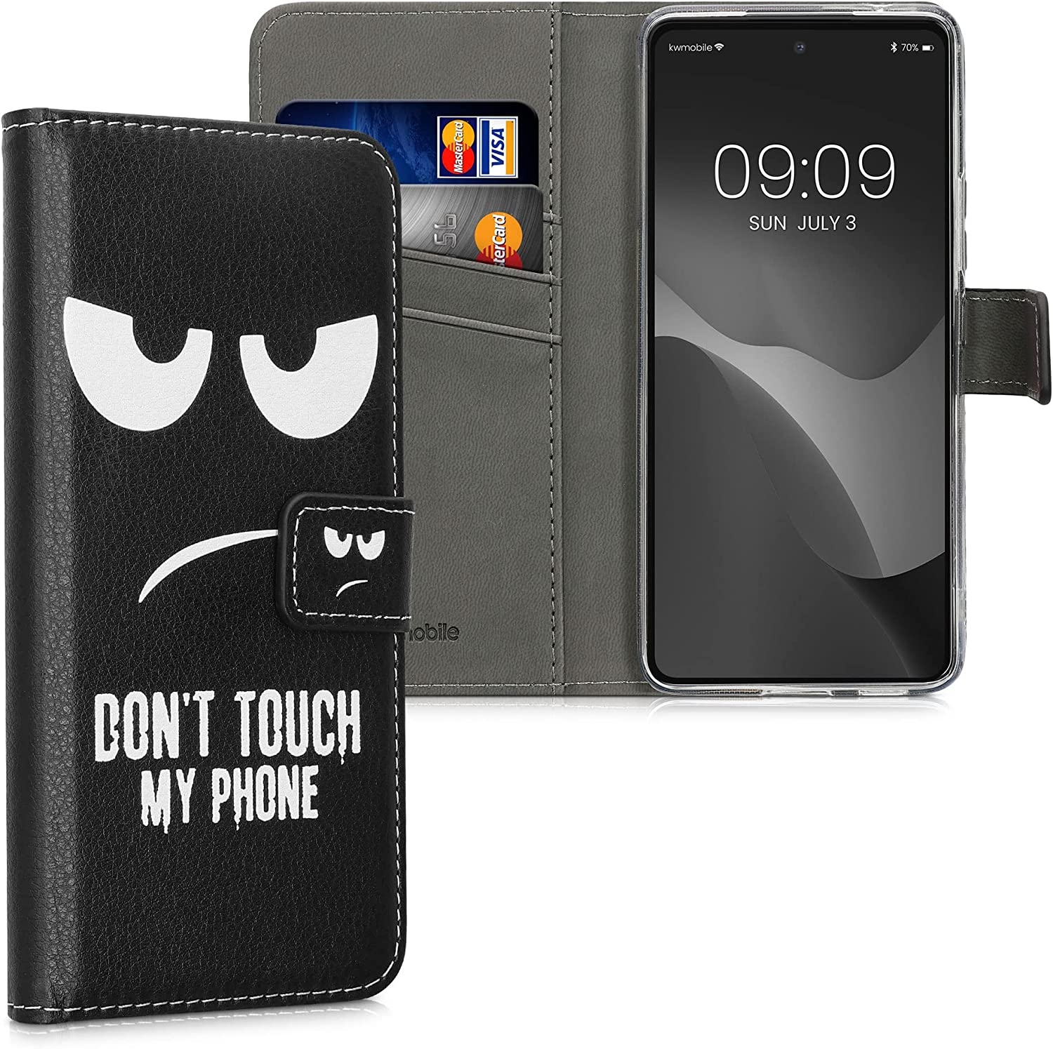 KWmobile Θήκη - Πορτοφόλι Samsung Galaxy A53 5G - Don't Touch My Phone / White / Black