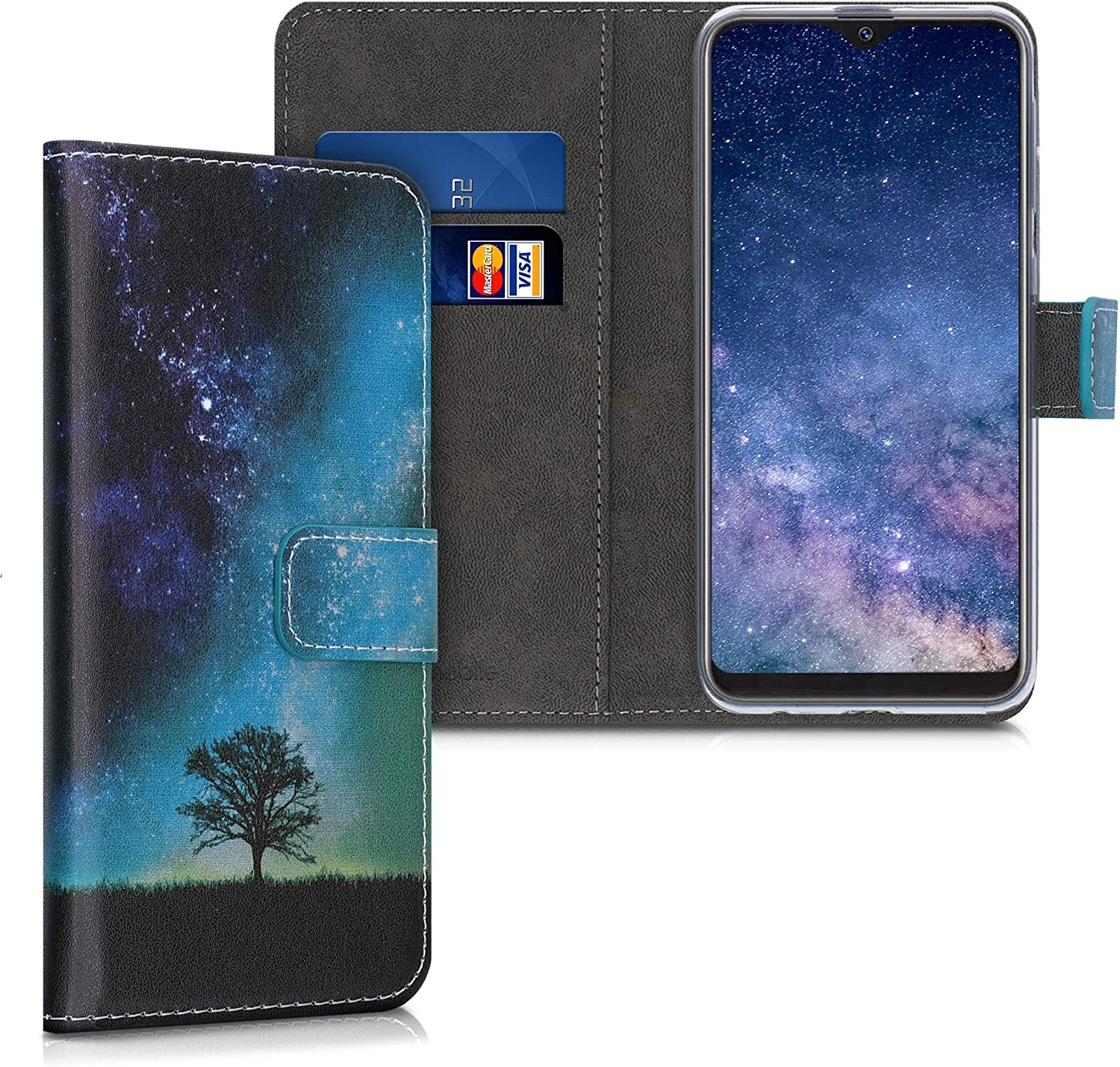 KWmobile Θήκη - Πορτοφόλι Samsung Galaxy A10e - Cosmic Nature / Blue / Grey / Black