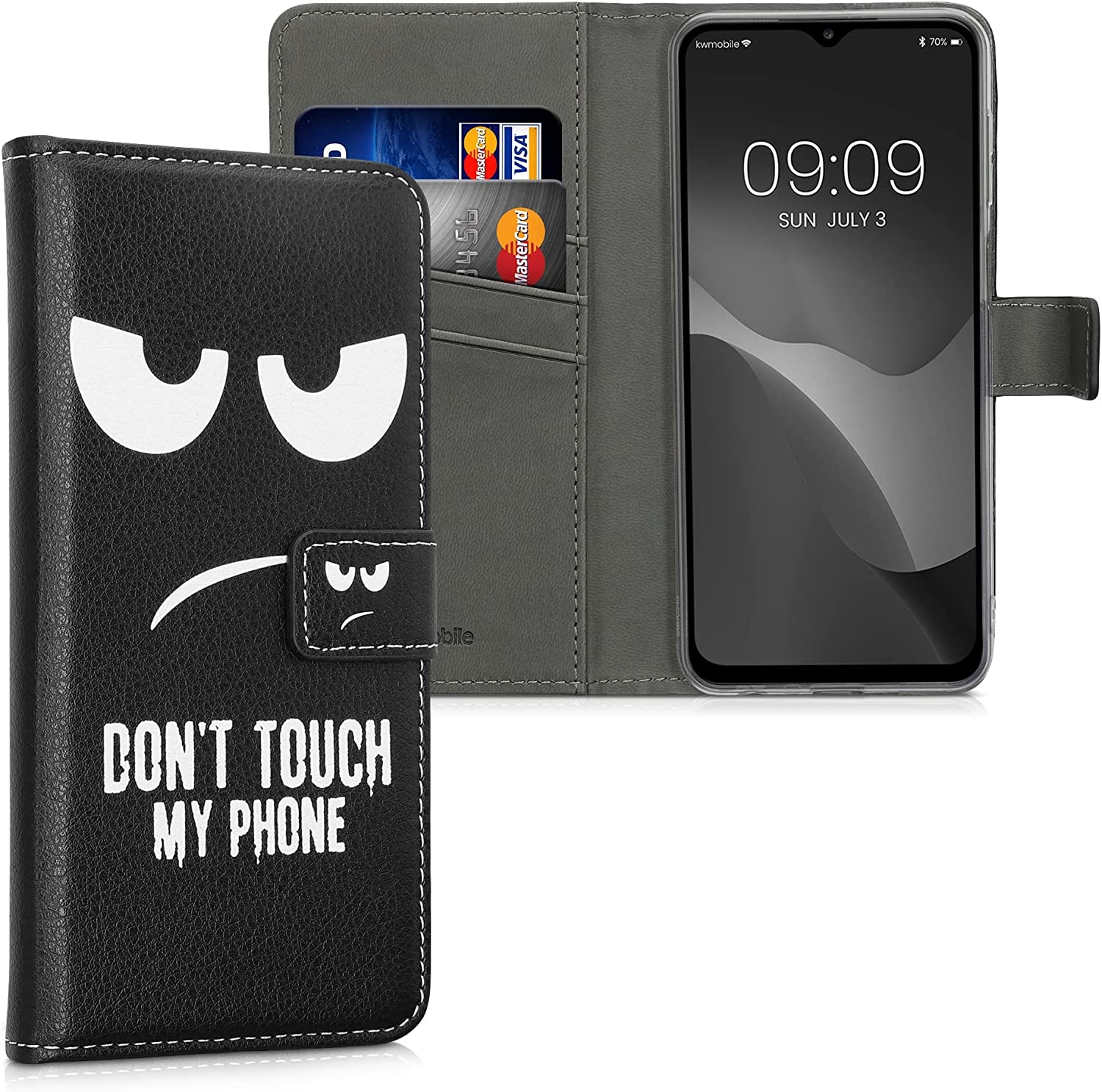 KWmobile Θήκη - Πορτοφόλι Samsung Galaxy A23 - Don't Touch My Phone / White / Black