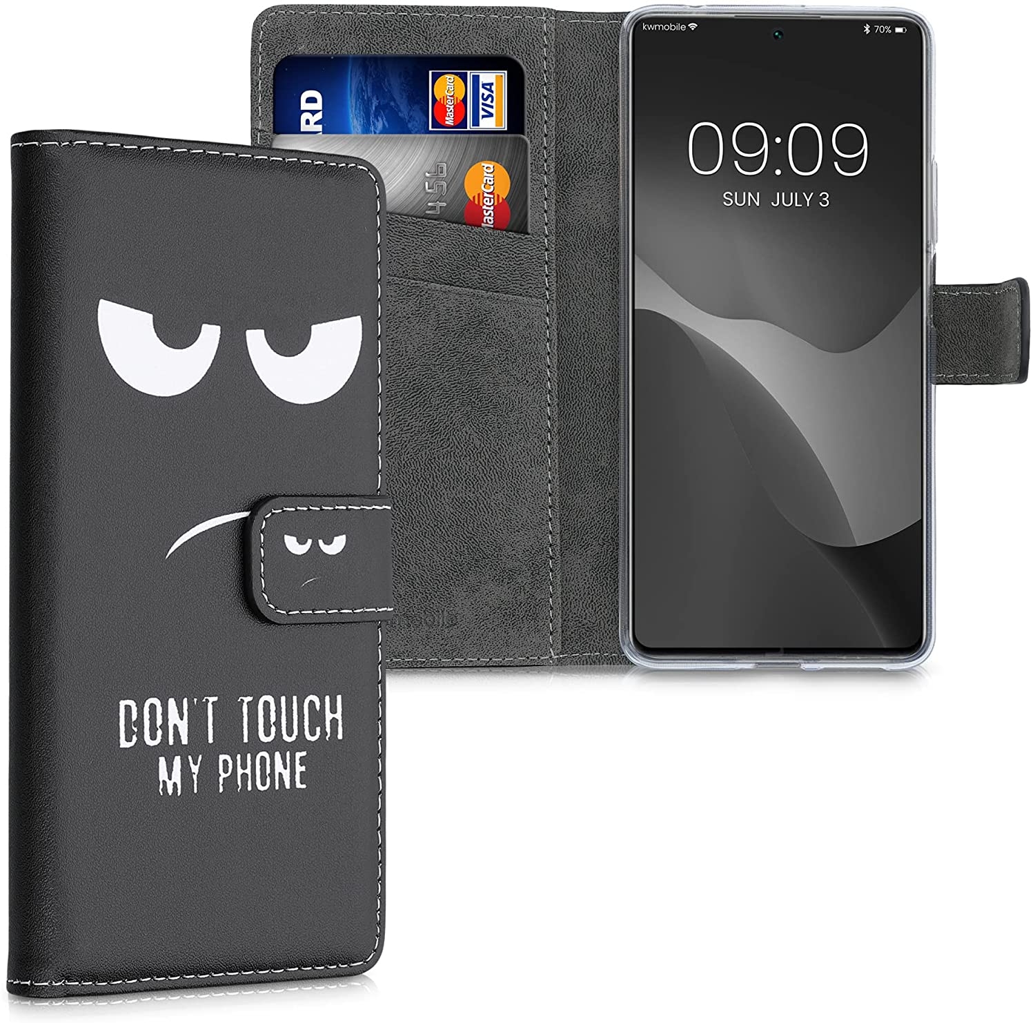 KWmobile Θήκη - Πορτοφόλι Xiaomi 11T / 11T Pro - Don't Touch My Phone / White / Black