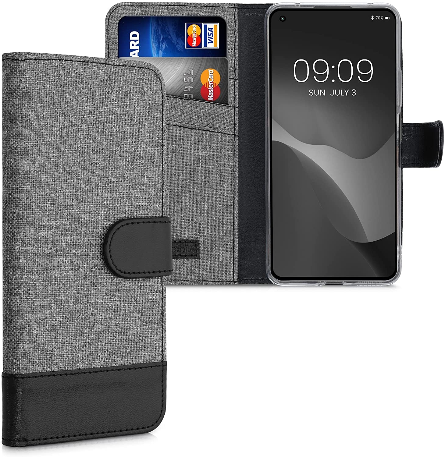 KWmobile Θήκη - Πορτοφόλι Xiaomi 11 Lite 5G NE / Mi 11 Lite - Grey / Black