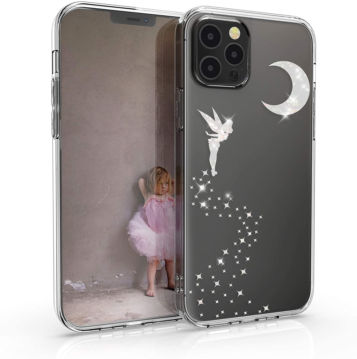 KWmobile Θήκη Σιλικόνης Apple iPhone 12 / 12 Pro - Glittery Fairy / Silver / Transparent 