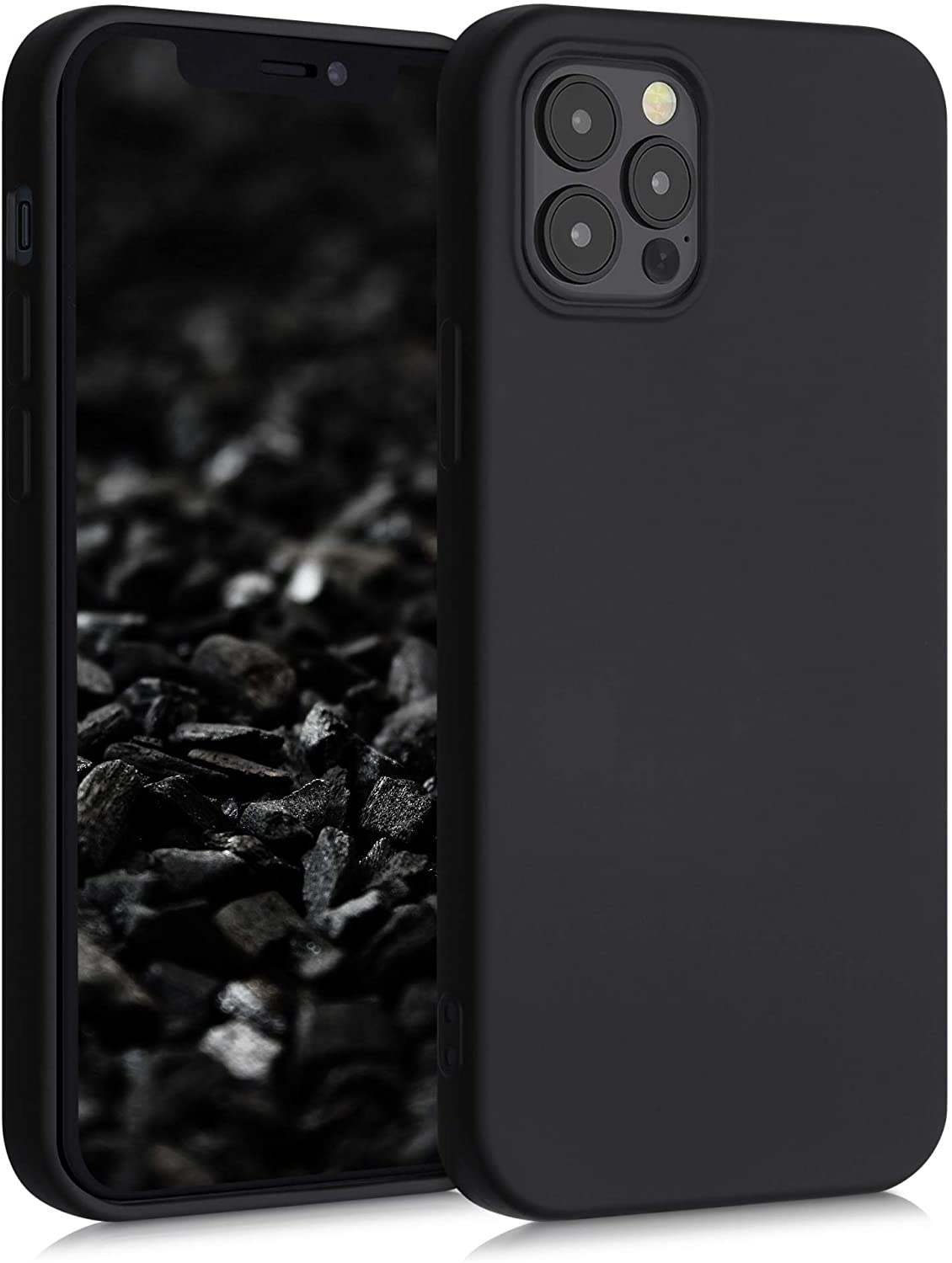 KWmobile Θήκη Σιλικόνης Apple iPhone 12 / 12 Pro - Rubberized TPU Black Matte
