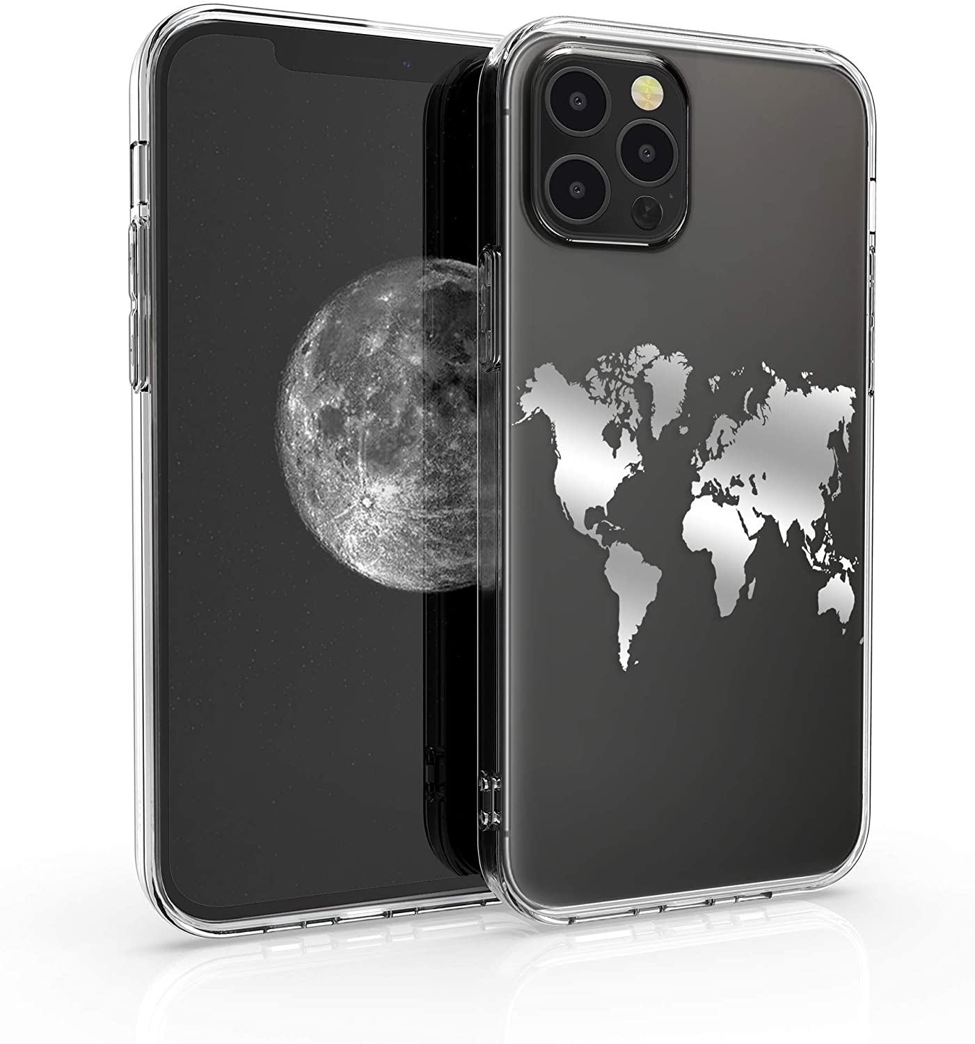 KWmobile Θήκη Σιλικόνης Apple iPhone 12 / 12 Pro - Travel Outline / Silver / Transparent