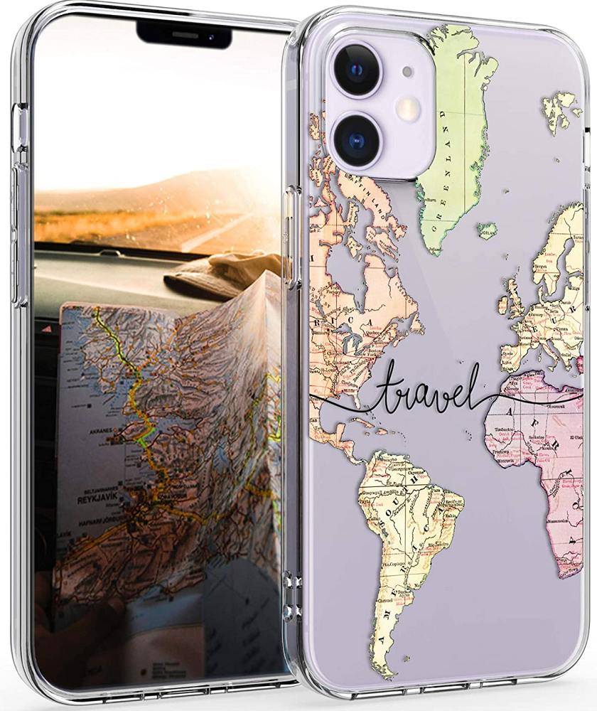 KWmobile Θήκη Σιλικόνης Apple iPhone 12 mini - Travel / Black / Multicolor / Transparent
