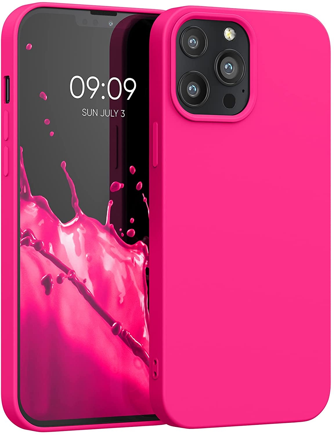KWmobile Θήκη Σιλικόνης Apple iPhone 13 Pro Max - Soft Flexible Rubber Cover - Neon Pink