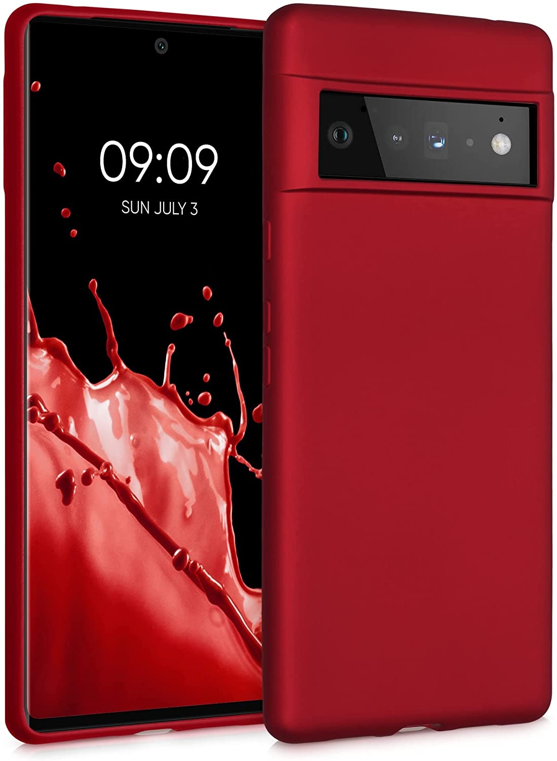 KWmobile Θήκη Σιλικόνης Google Pixel 6 Pro - Metallic Dark Red