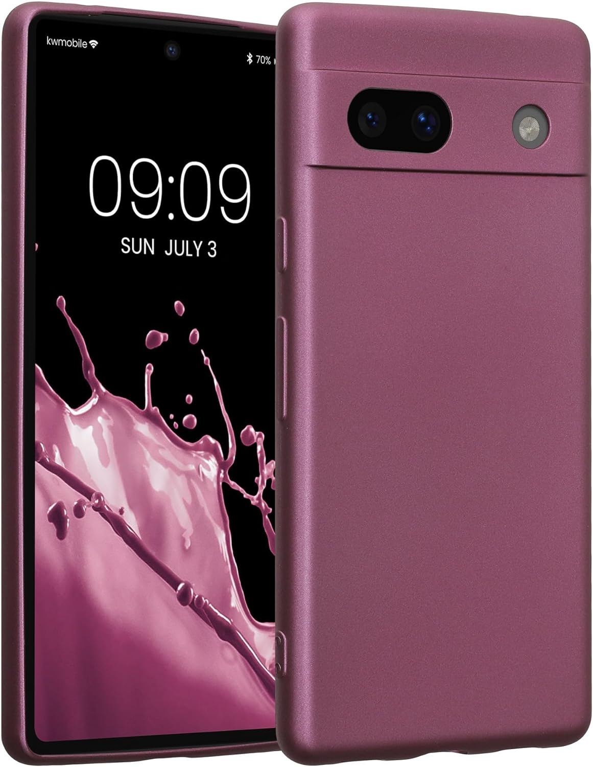 KWmobile Θήκη Σιλικόνης Google Pixel 7a με Πλαίσιο Κάμερας - Metallic Lavender