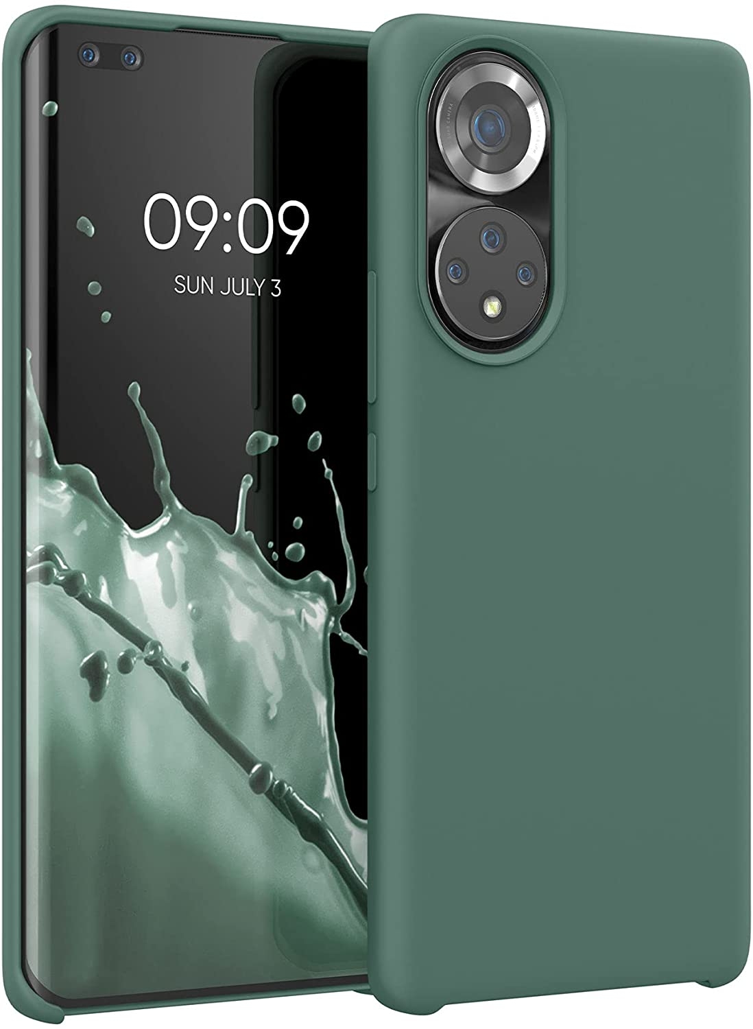 KWmobile Θήκη Σιλικόνης Honor 50 Pro - Soft Flexible Rubber Cover - Forest Green
