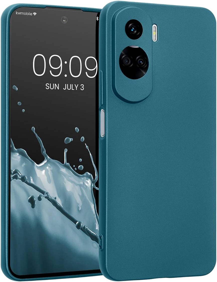 KWmobile Θήκη Σιλικόνης Honor 90 Lite με Πλαίσιο Κάμερας - Metallic Caribbean Blue (61745.251)