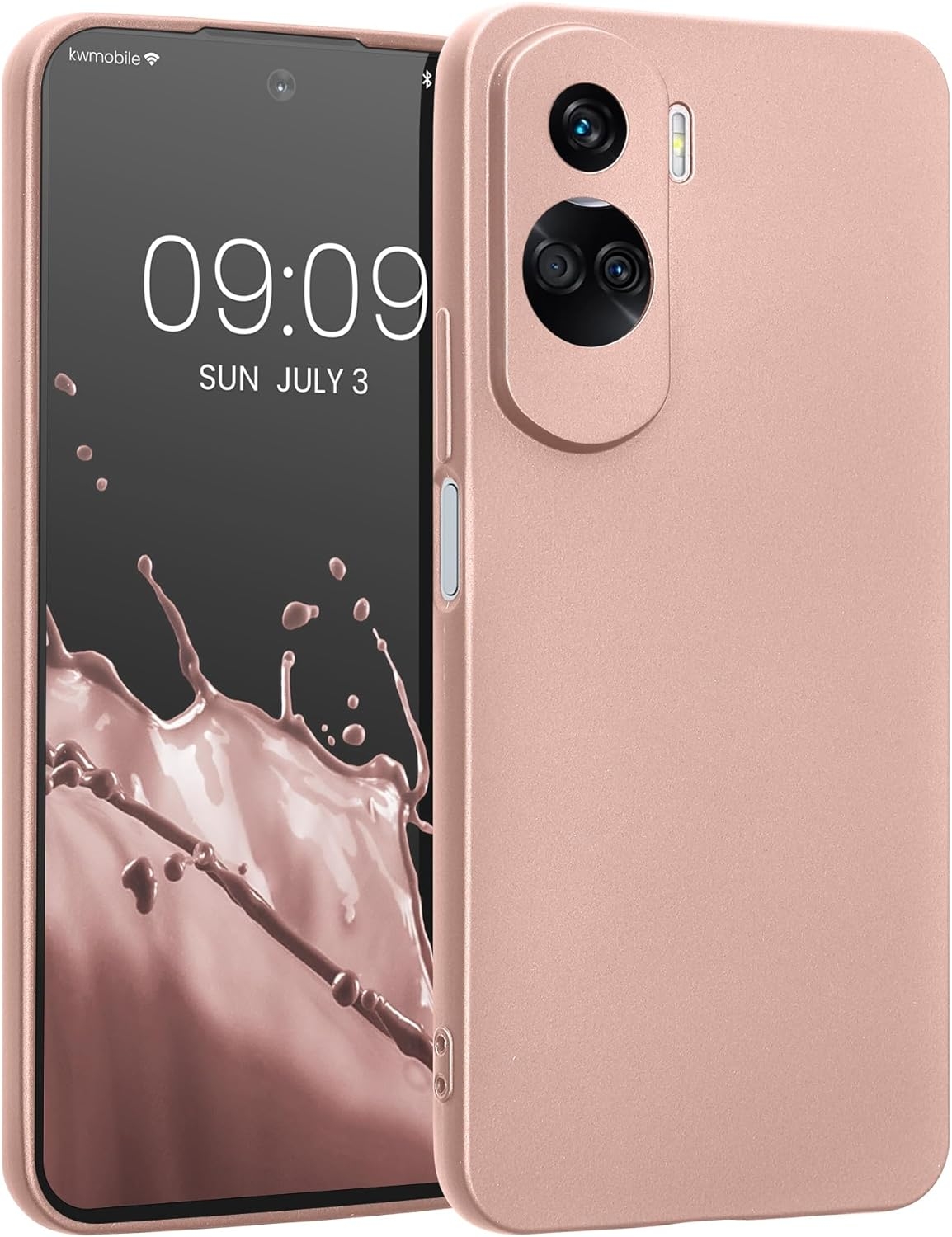 KWmobile Θήκη Σιλικόνης Honor 90 Lite με Πλαίσιο Κάμερας - Metallic Rose Gold