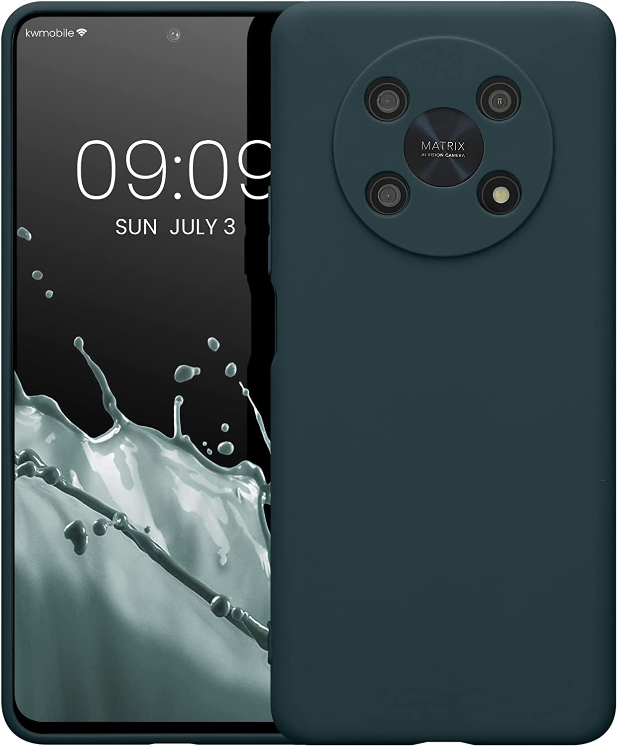 KWmobile Θήκη Σιλικόνης Honor Magic4 Lite με Πλαίσιο Κάμερας - Dark Slate