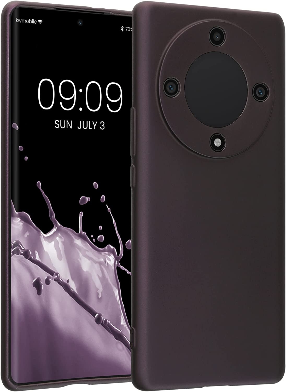 KWmobile Θήκη Σιλικόνης Honor Magic5 Lite με Πλαίσιο Κάμερας - Metallic Berry