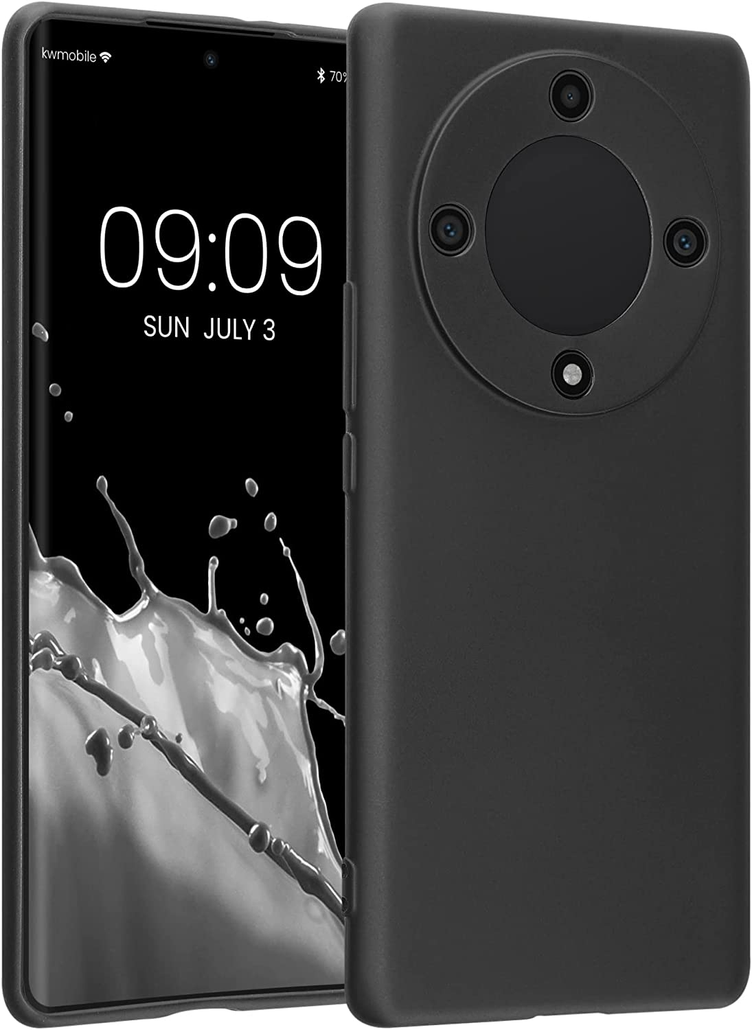 KWmobile Θήκη Σιλικόνης Honor Magic5 Lite με Πλαίσιο Κάμερας - Metallic Grey