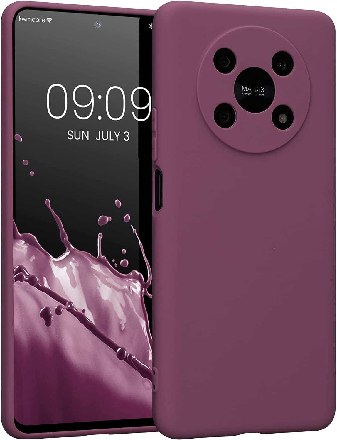 KWmobile Θήκη Σιλικόνης Honor Magic4 Lite με Πλαίσιο Κάμερας - Bordeaux Violet