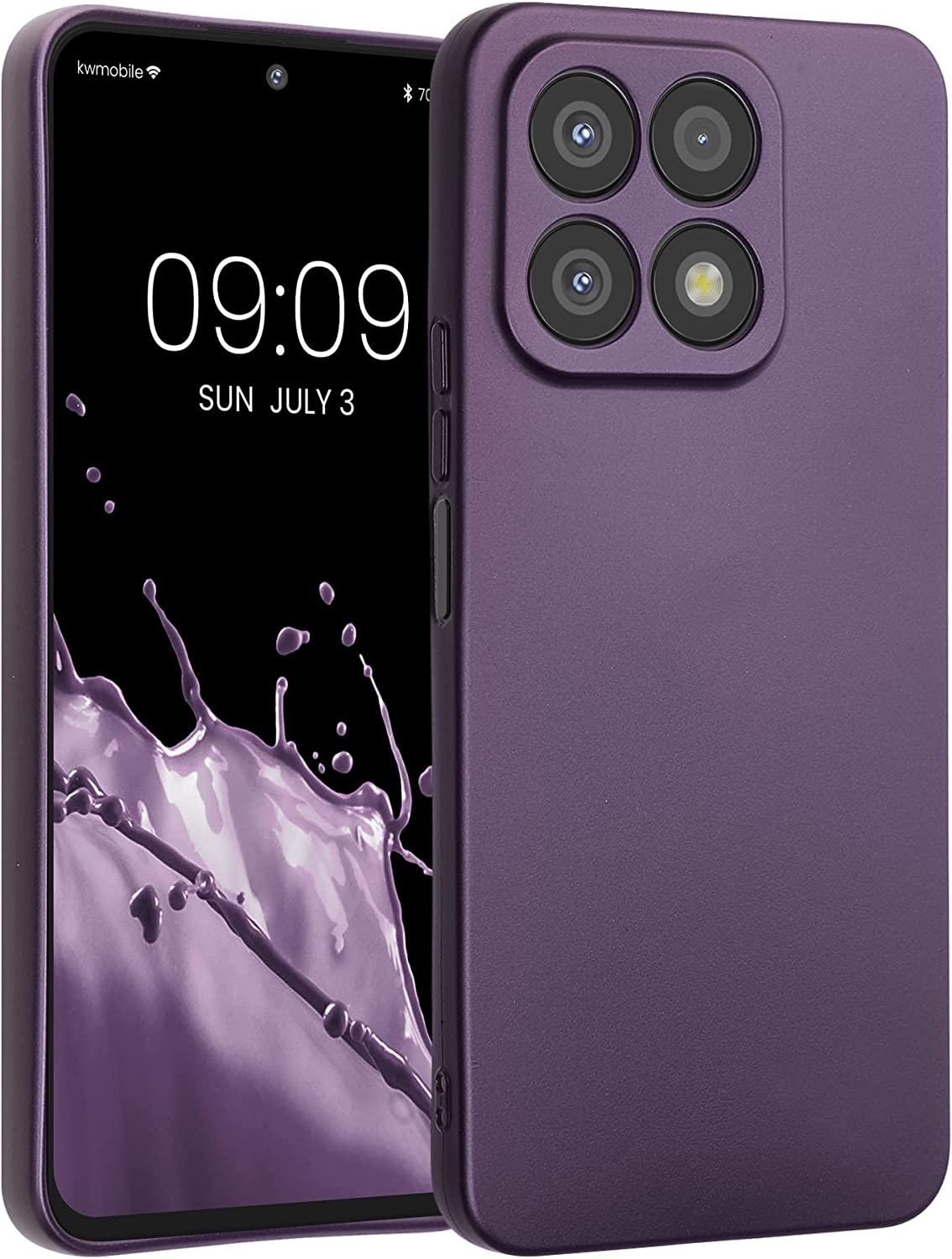 KWmobile Θήκη Σιλικόνης Honor X8a με Πλαίσιο Κάμερας - Metallic Βerry