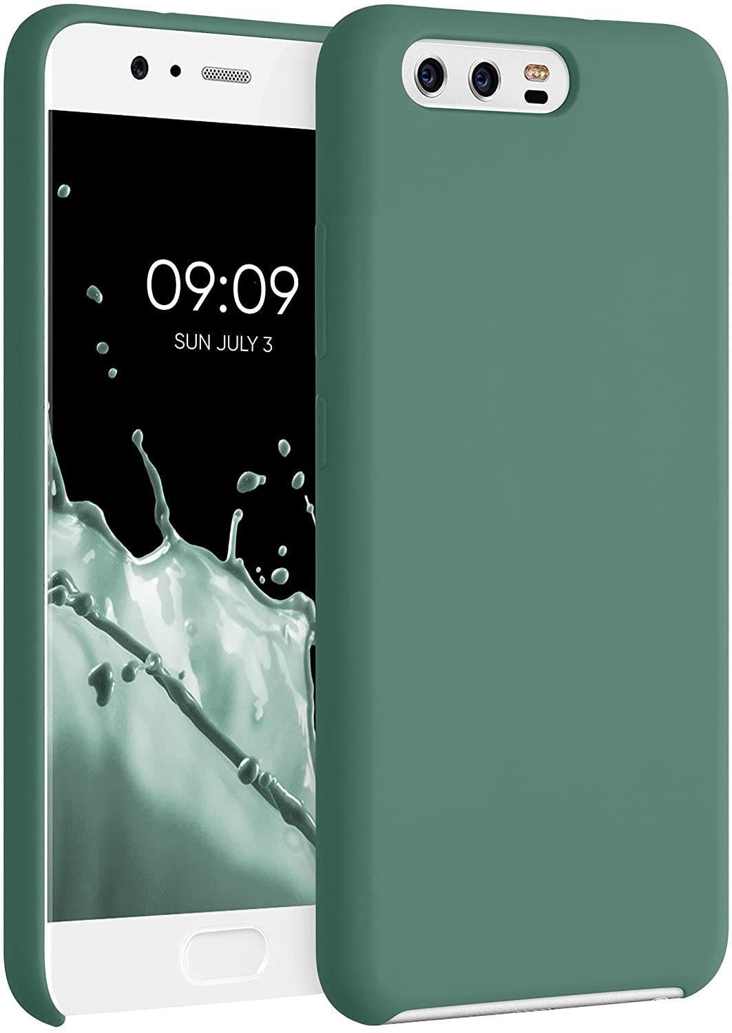 KWmobile Θήκη Σιλικόνης Huawei P10  - Soft Flexible Rubber Cover - Forest Green
