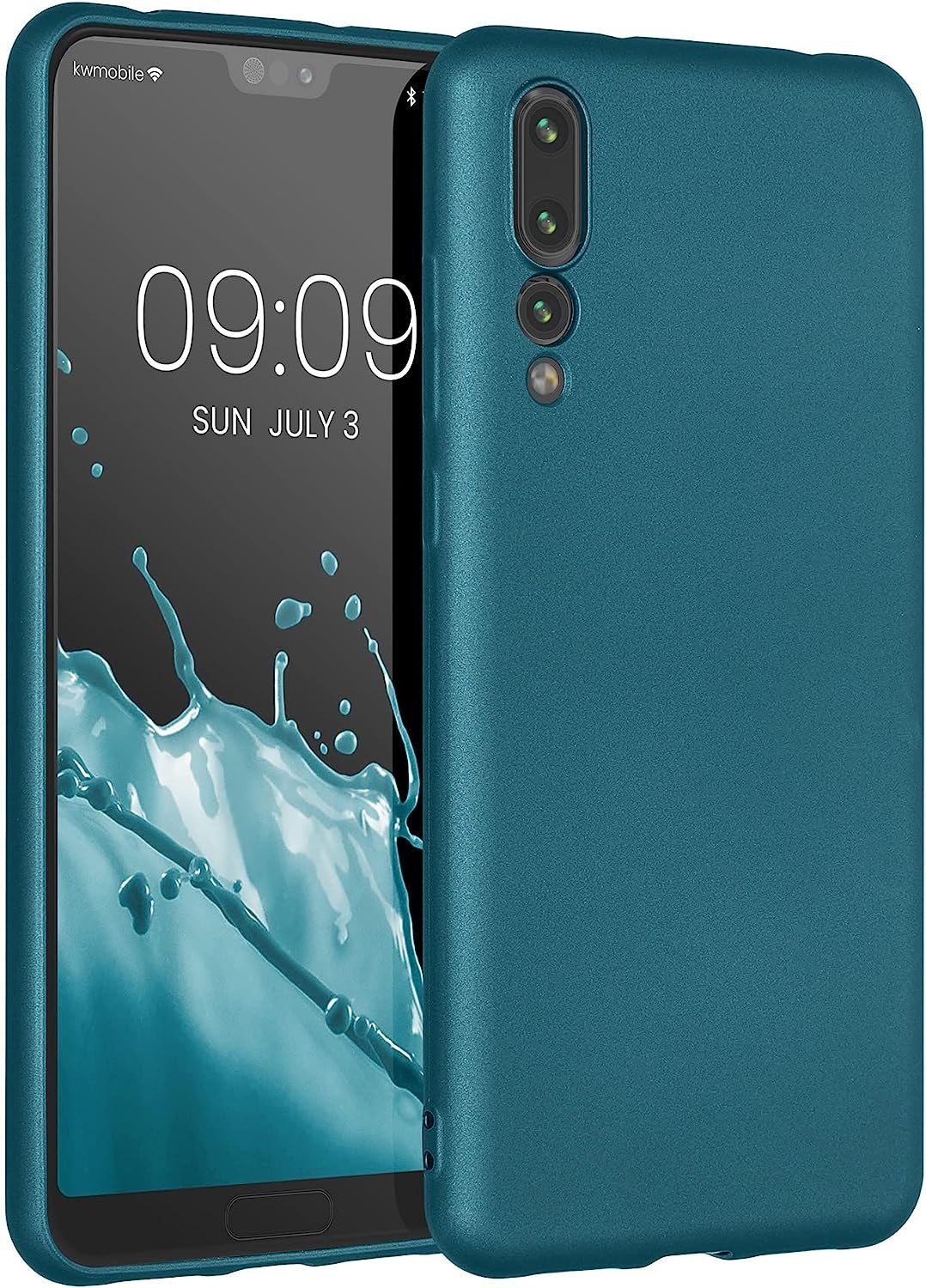 KWmobile Θήκη Σιλικόνης Huawei P20 Pro με Πλαίσιο Κάμερας - Metallic Caribbean Blue