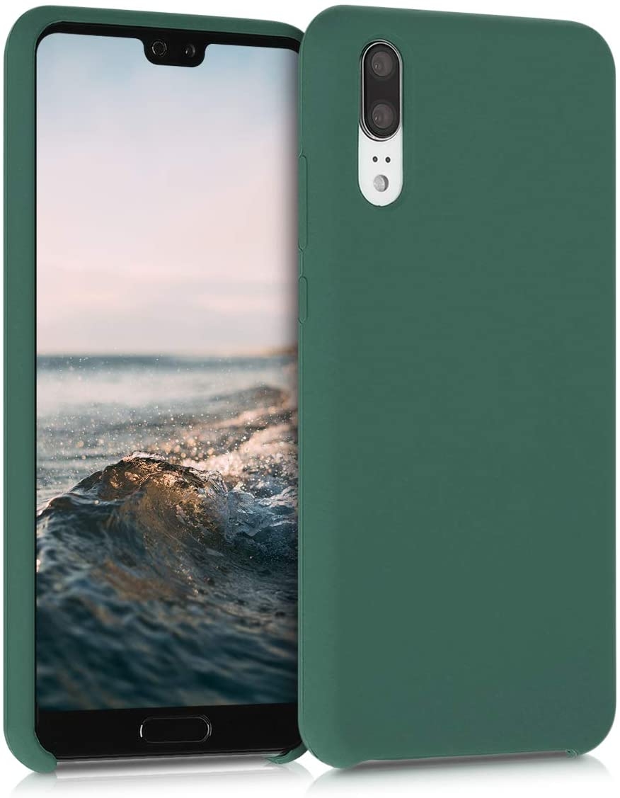 KWmobile Θήκη Σιλικόνης Huawei P20 - Soft Flexible Rubber Cover - Forest Green