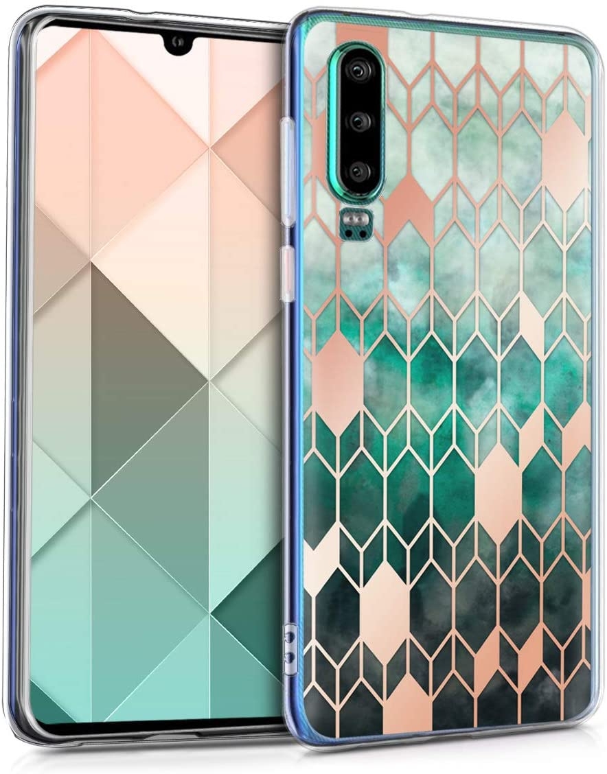 KWmobile Θήκη Σιλικόνης Huawei P30 - Glory Blue / Rose Gold