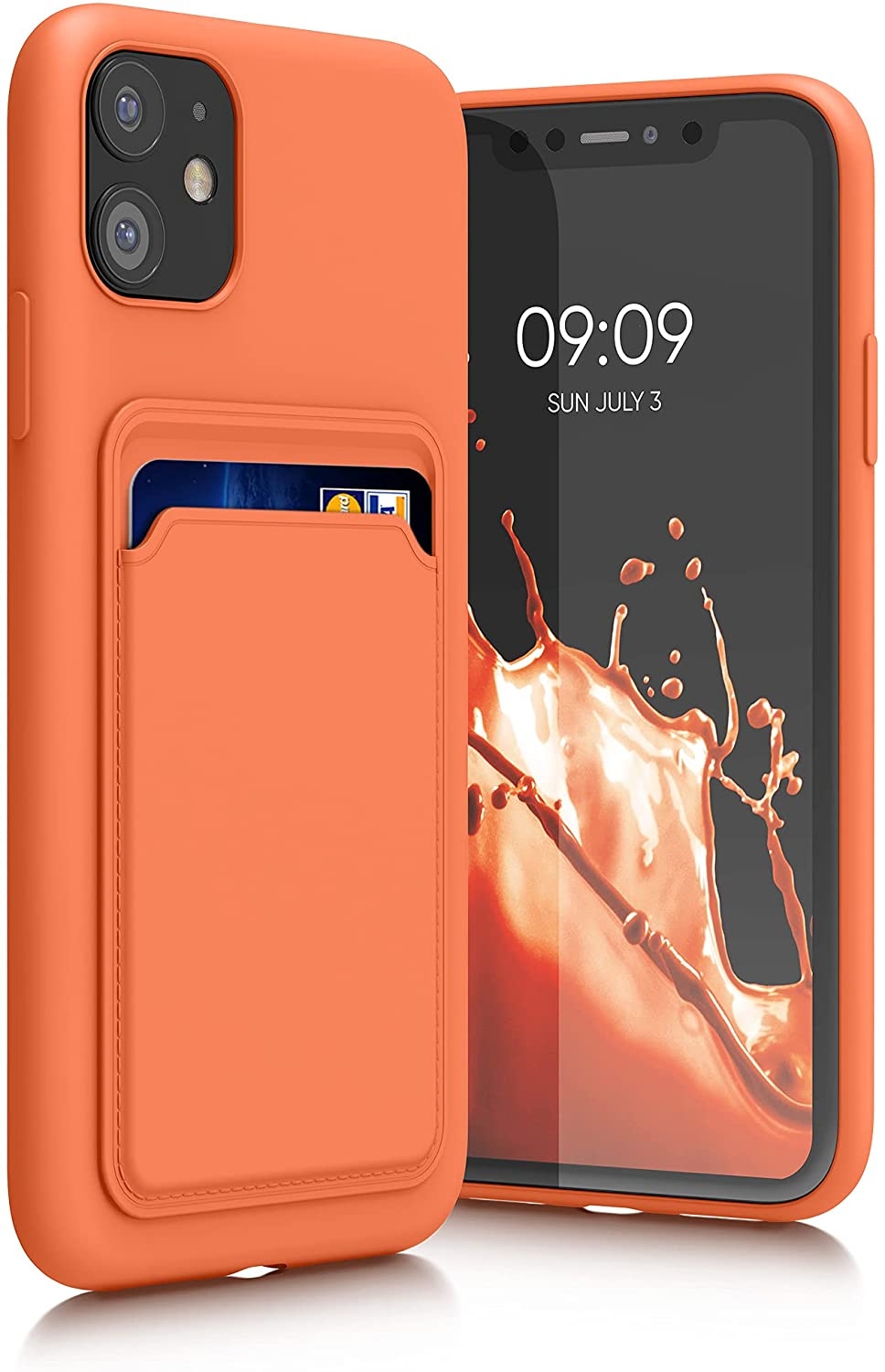 KWmobile Θήκη Σιλικόνης με Υποδοχή για Κάρτα - Apple iPhone 11 - Orange