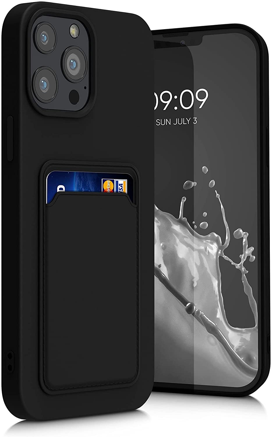 KWmobile Θήκη Σιλικόνης με Υποδοχή για Κάρτα - Apple iPhone 13 Pro Max - Black