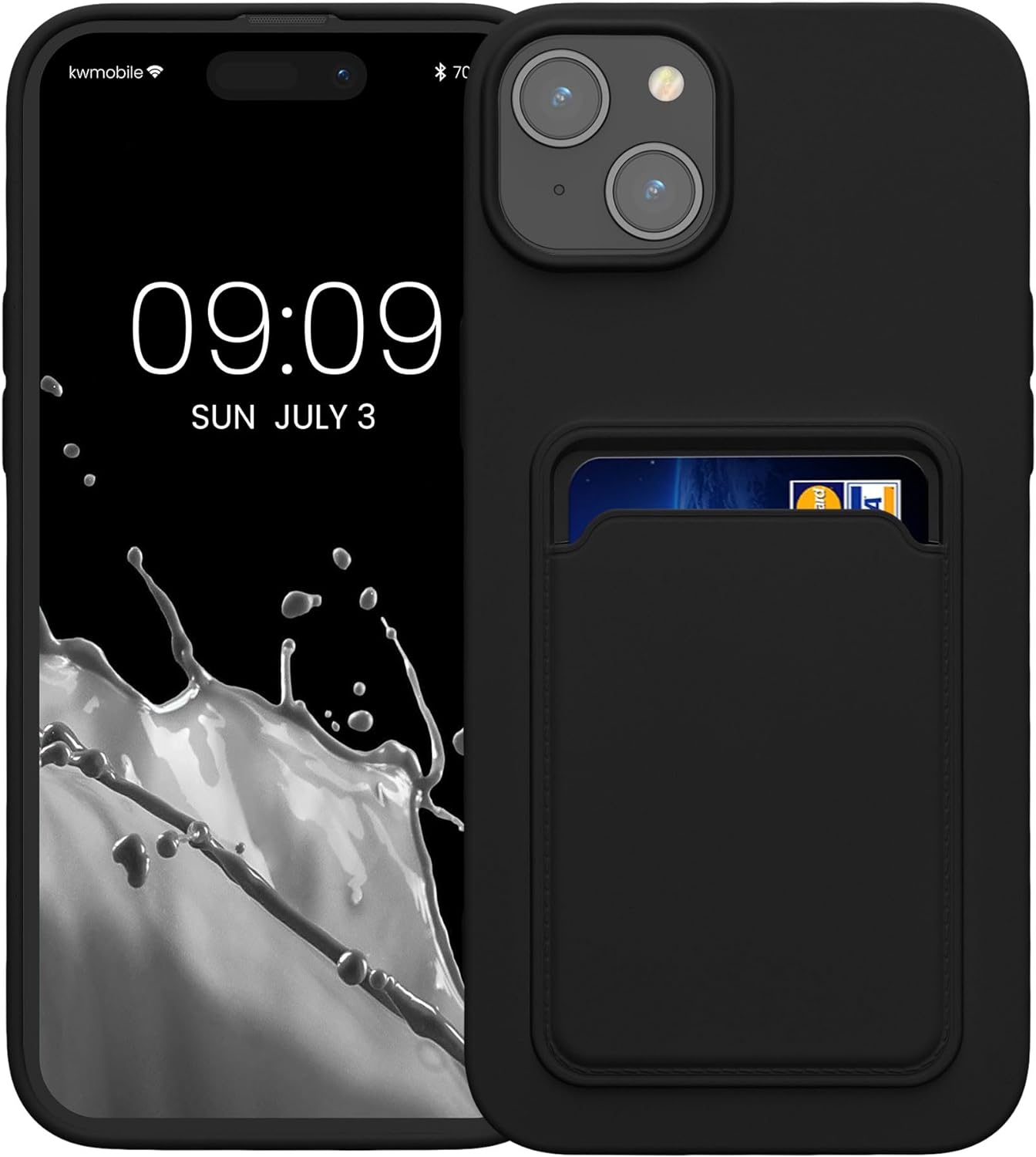 KWmobile Θήκη Σιλικόνης με Υποδοχή για Κάρτα - Apple iPhone 15 Plus - Black (62018.01)
