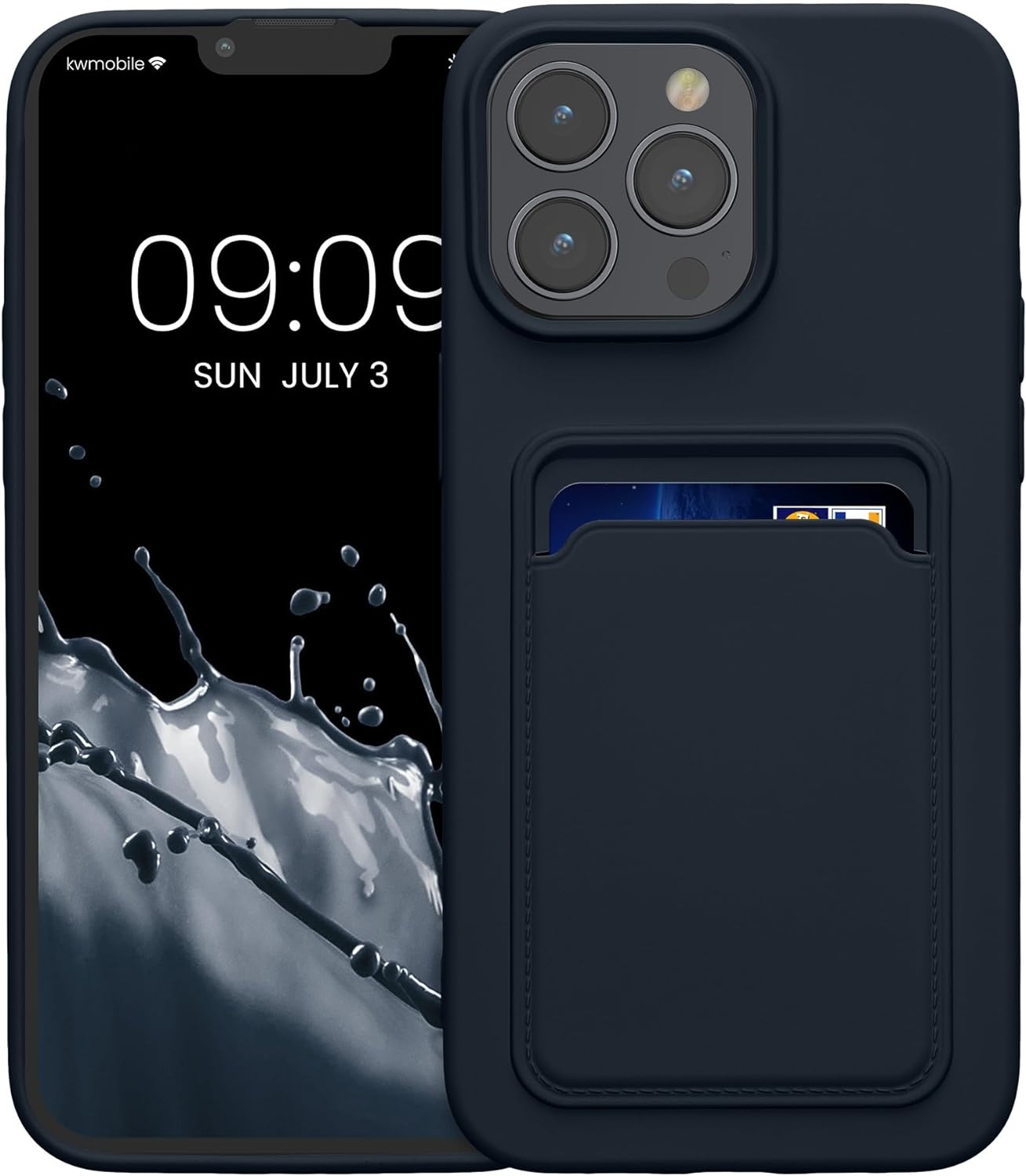 Θήκη Apple iPhone 15 Pro Max - KWmobile Σιλικόνης με Υποδοχή για Κάρτα - Dark Blue