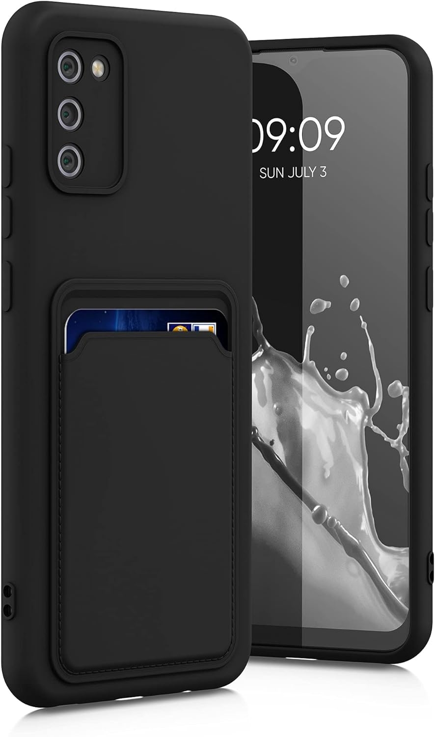 KWmobile Θήκη Σιλικόνης με Υποδοχή για Κάρτα - Samsung Galaxy A02s - Black