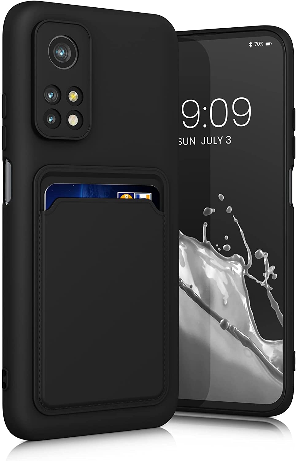 KWmobile Θήκη Σιλικόνης με Υποδοχή για Κάρτα - Xiaomi Mi 10T / 10T Pro - Black Matte