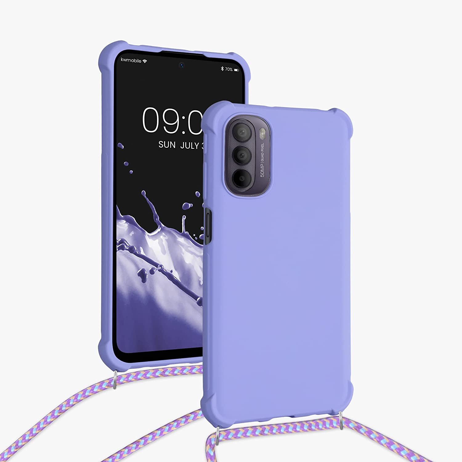 KWmobile Θήκη Σιλικόνης με Λουράκι Λαιμού Motorola Moto G41 / G31 - Lavender