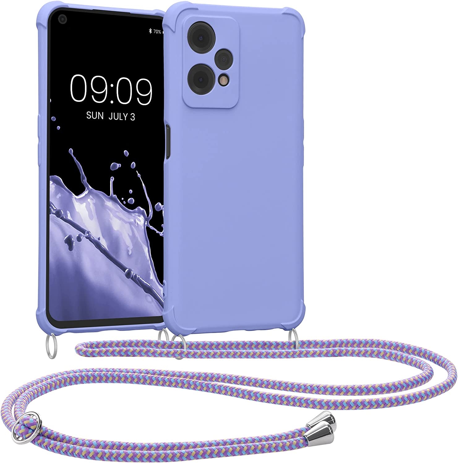 KWmobile Matte Θήκη Σιλικόνης με Λουράκι Λαιμού OnePlus Nord CE 2 Lite 5G - Lavender