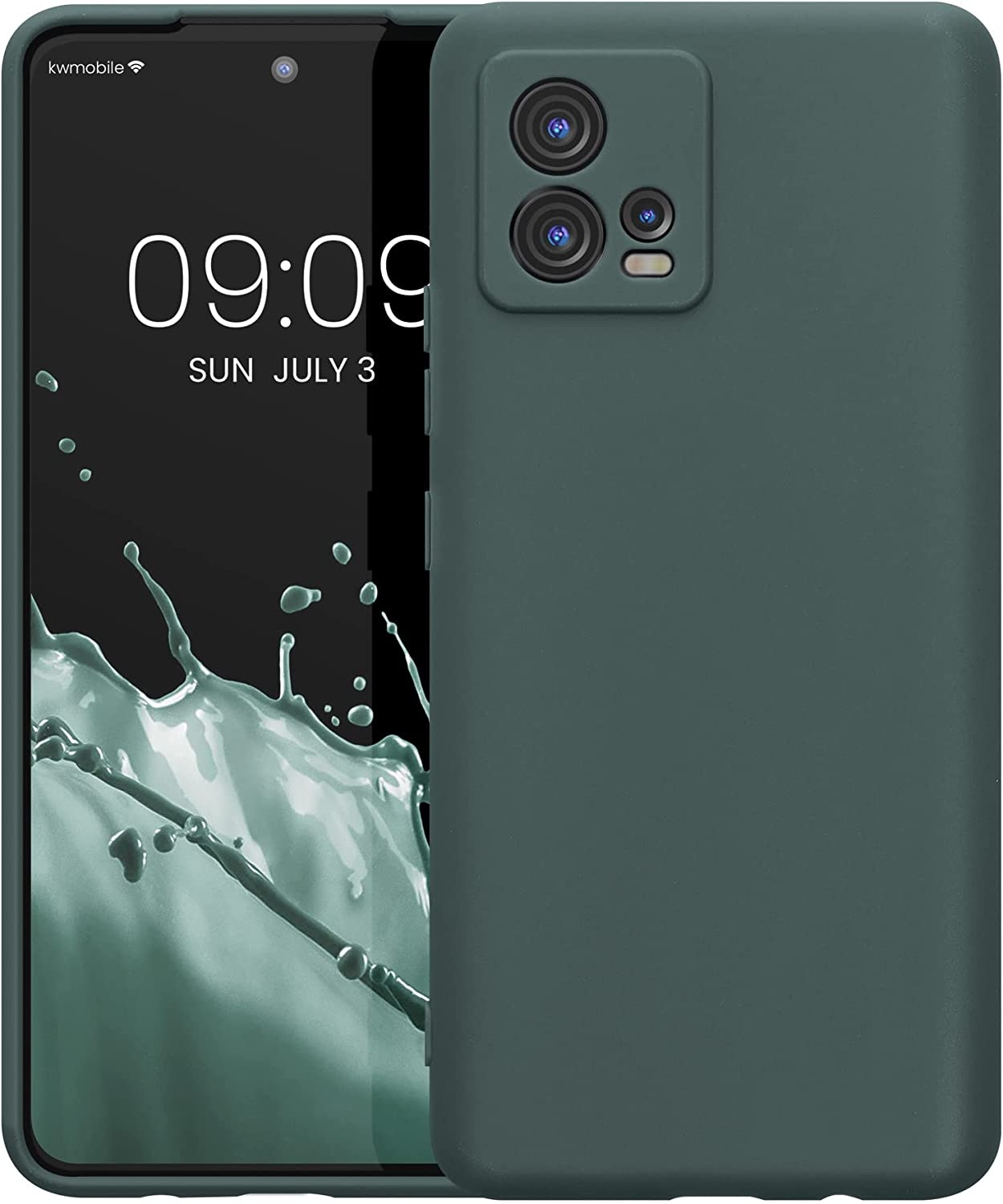 KWmobile Θήκη Σιλικόνης Motorola Moto G72 με Πλαίσιο Κάμερας - Blue Green